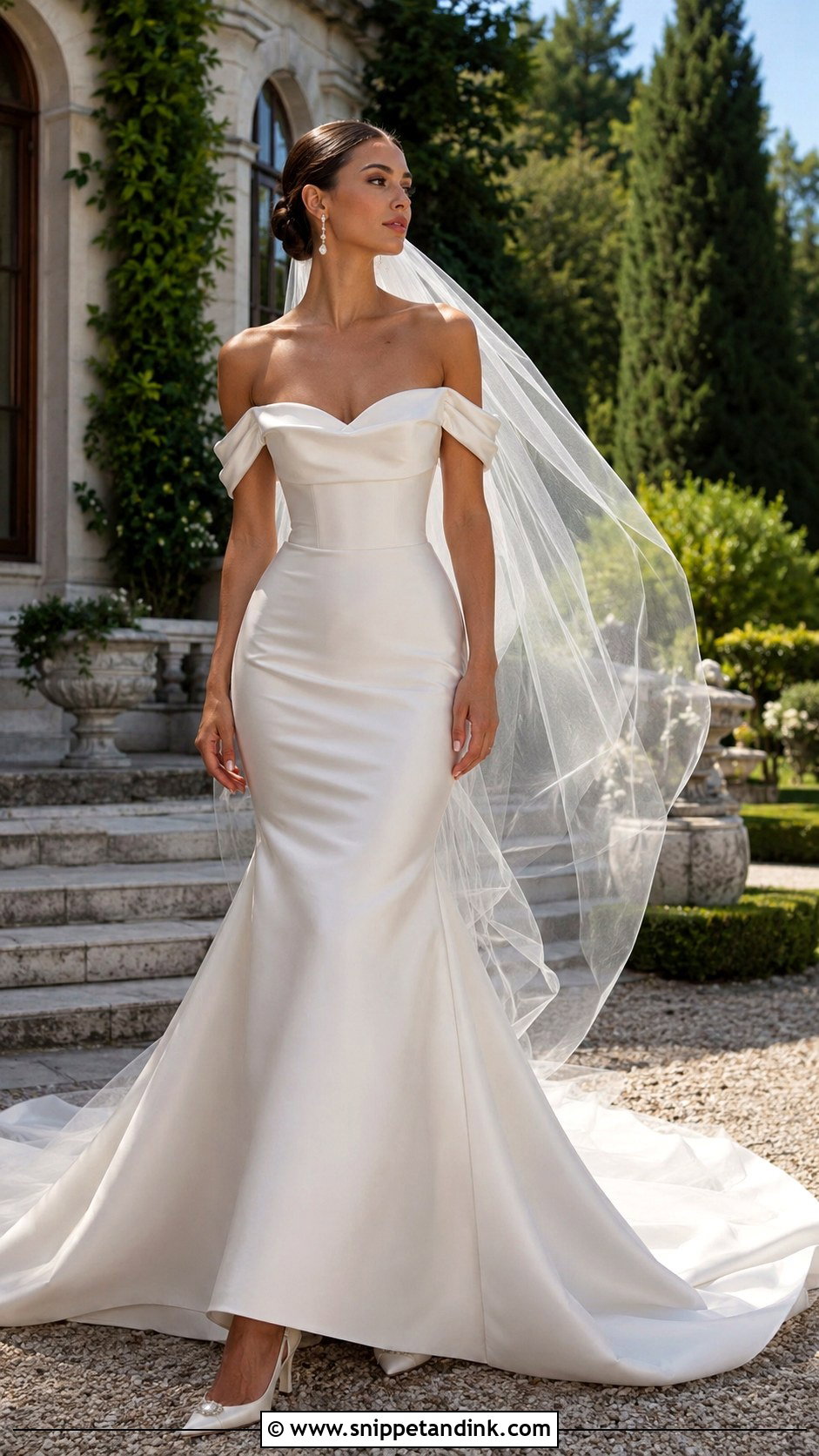Off Shoulder Mermaid Wedding Dress - Snippet and Ink - 20 Dreamy Wedding Dress Mermaid Ideas