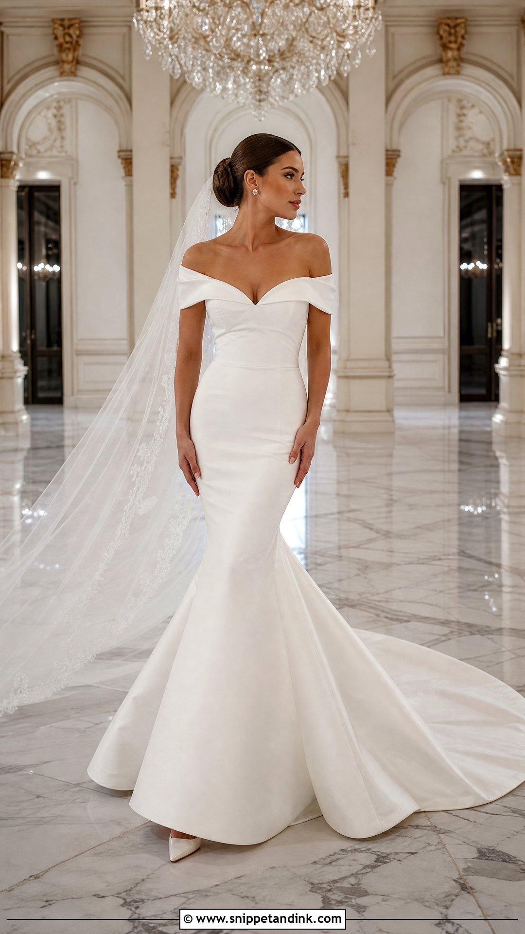 Off Shoulder Mermaid Wedding Dress - Snippet and Ink - 20 Hollywood Glam Wedding Dress Ideas