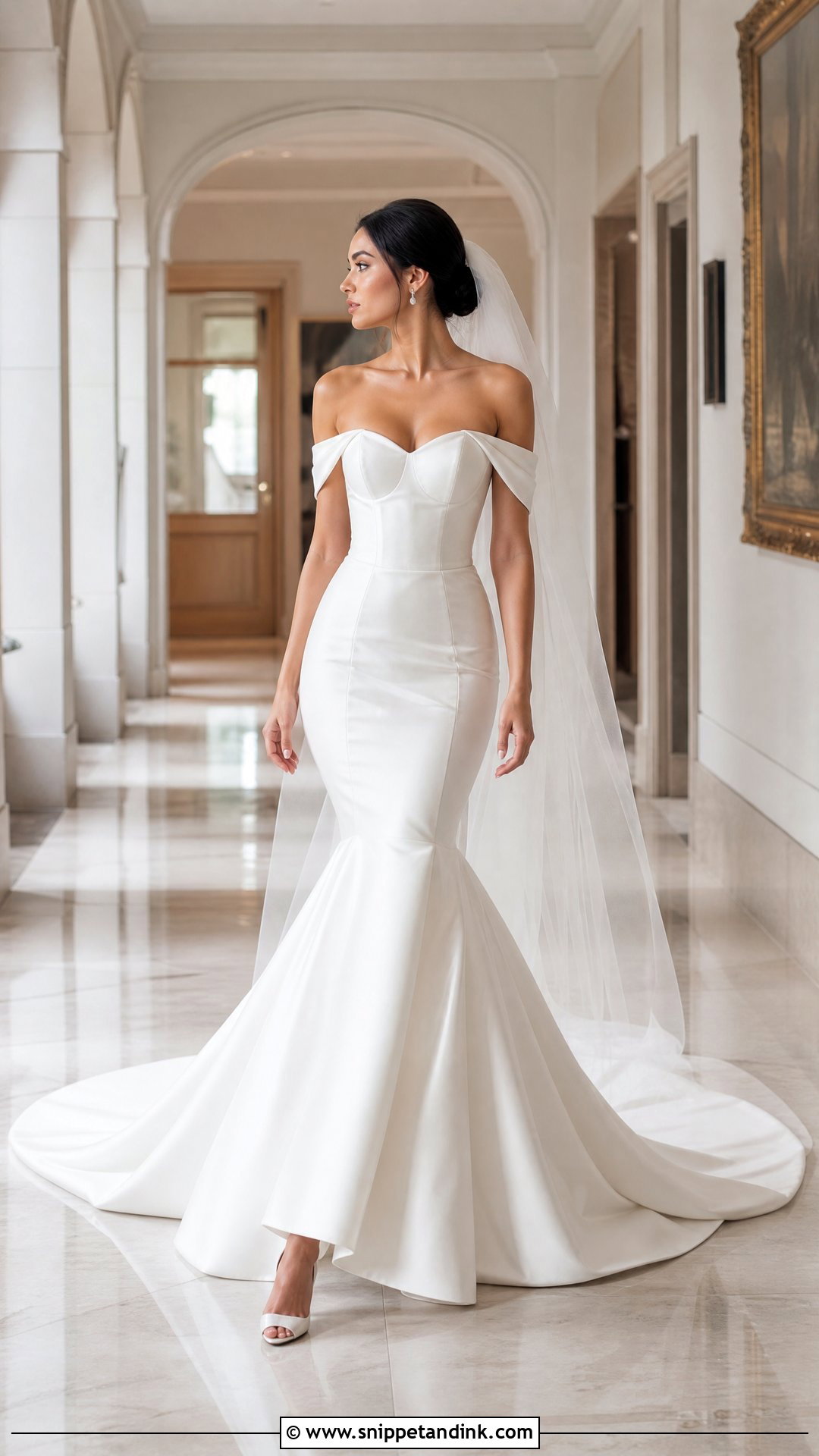 Off Shoulder Mermaid Wedding Dress - Snippet and Ink - 20 Mermaid Trumpet Wedding Dress Ideas