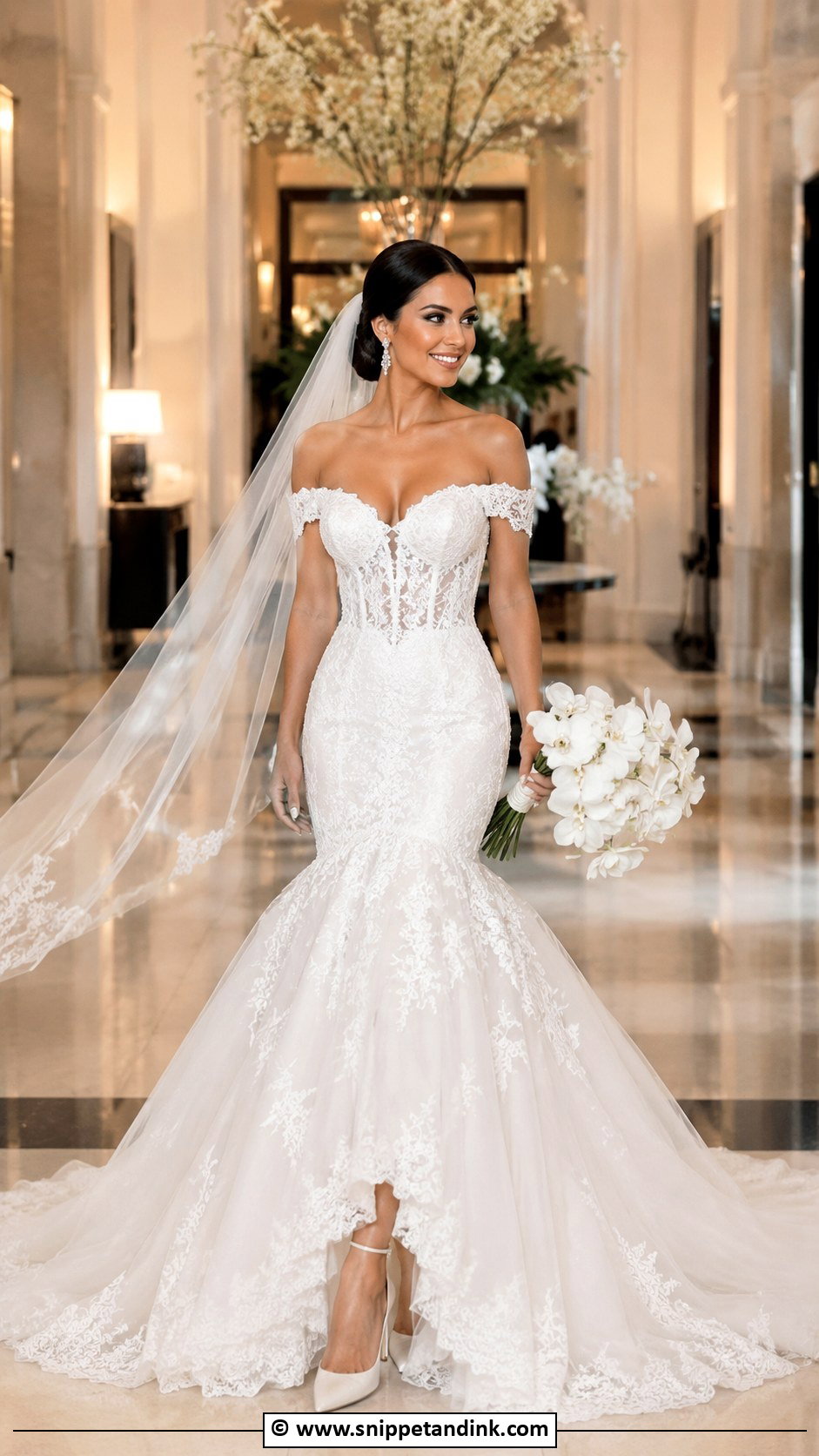 Off Shoulder Mermaid Wedding Dress - Snippet and Ink - 35 Off Shoulder Wedding Dress Ideas