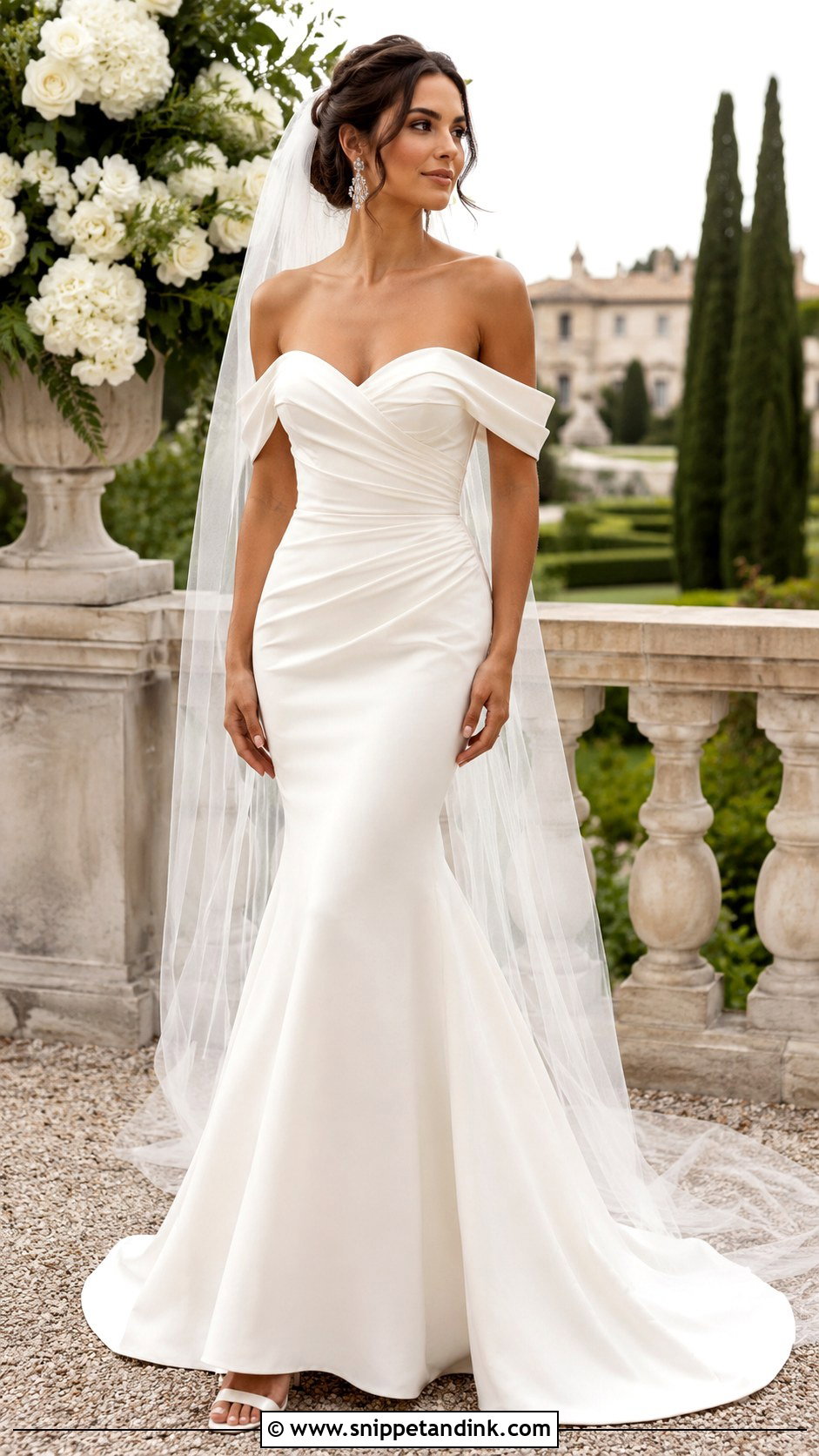 Off Shoulder Mermaid Wedding Dress - Snippet and Ink - 25 Mermaid Style Wedding Dresses