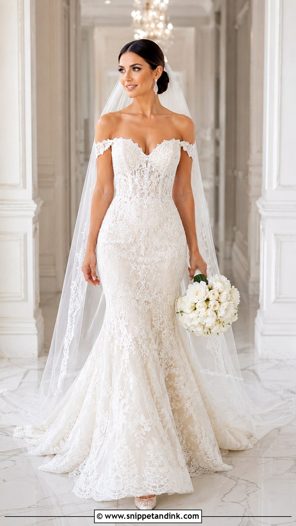 Off Shoulder Mermaid Wedding Dress - Snippet and Ink - 20 Hot Wedding Dress Ideas