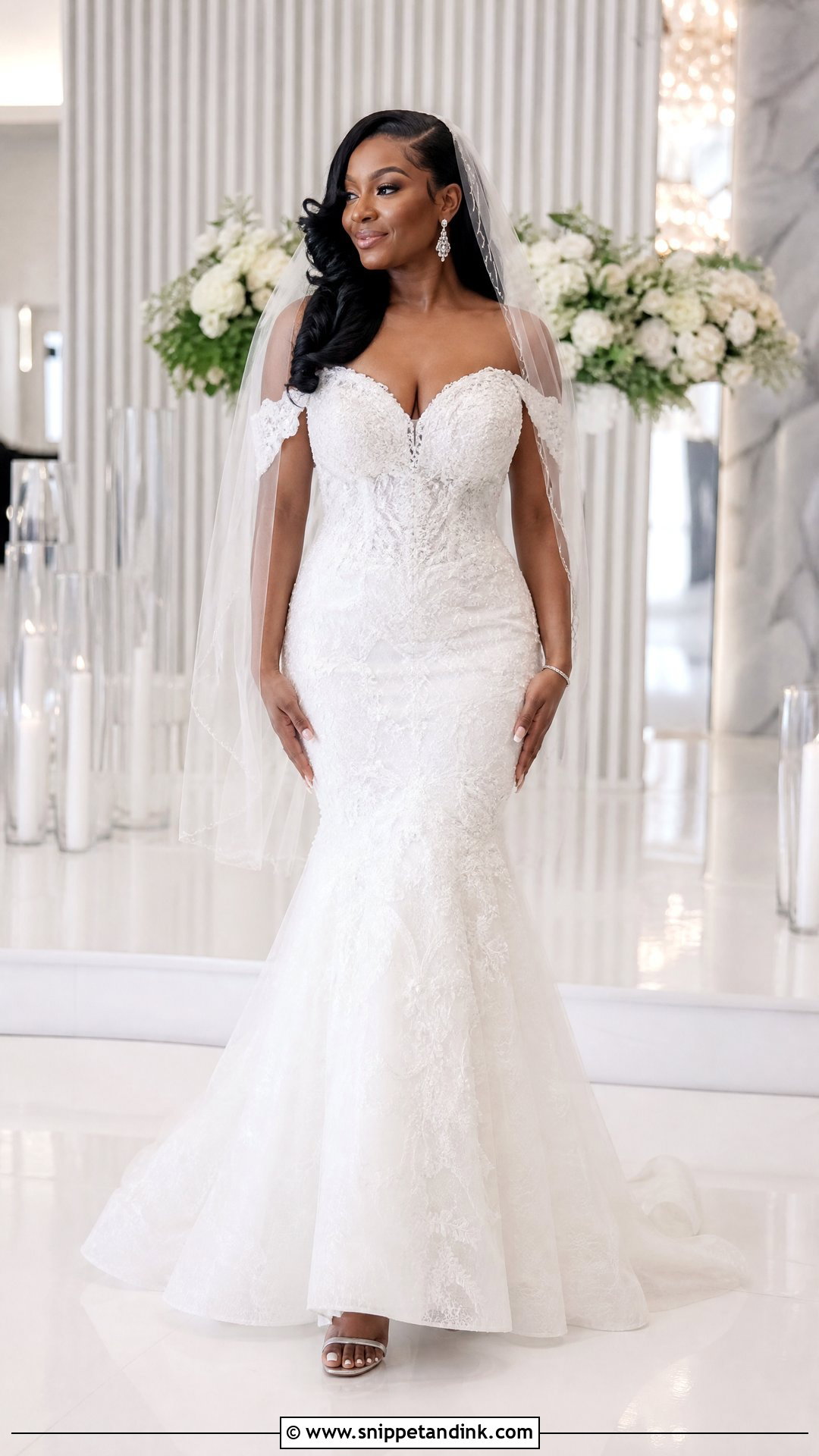 Off Shoulder Mermaid Wedding Dress - Snippet and Ink - 25 Black Woman Wedding Dress Ideas