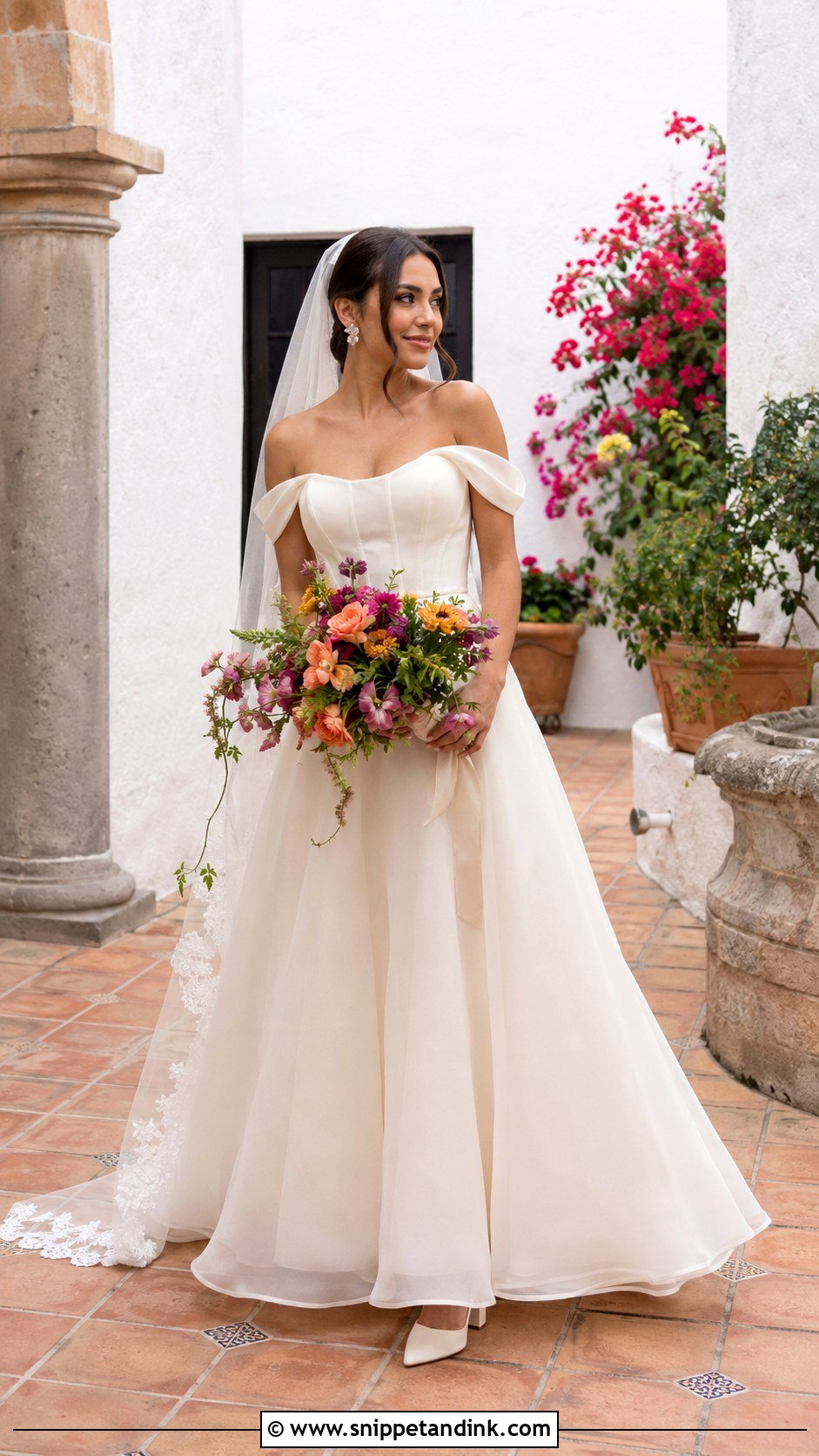 Off Shoulder Mexico Wedding Dress - Snippet and Ink - 20 Mexico Wedding Dress Ideas