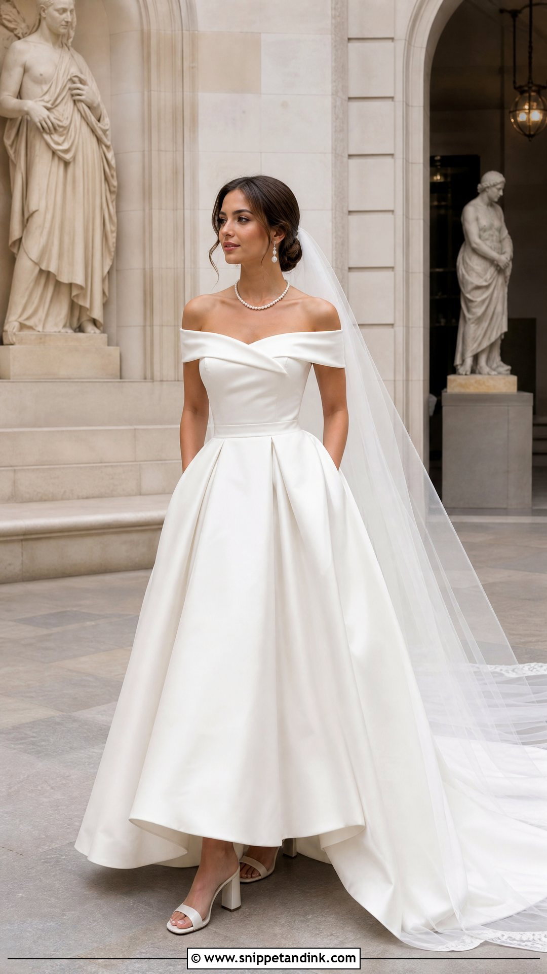 Off Shoulder Mikado Wedding Dress - Snippet and Ink - 20 Elegant Wedding Dress Inspo Ideas
