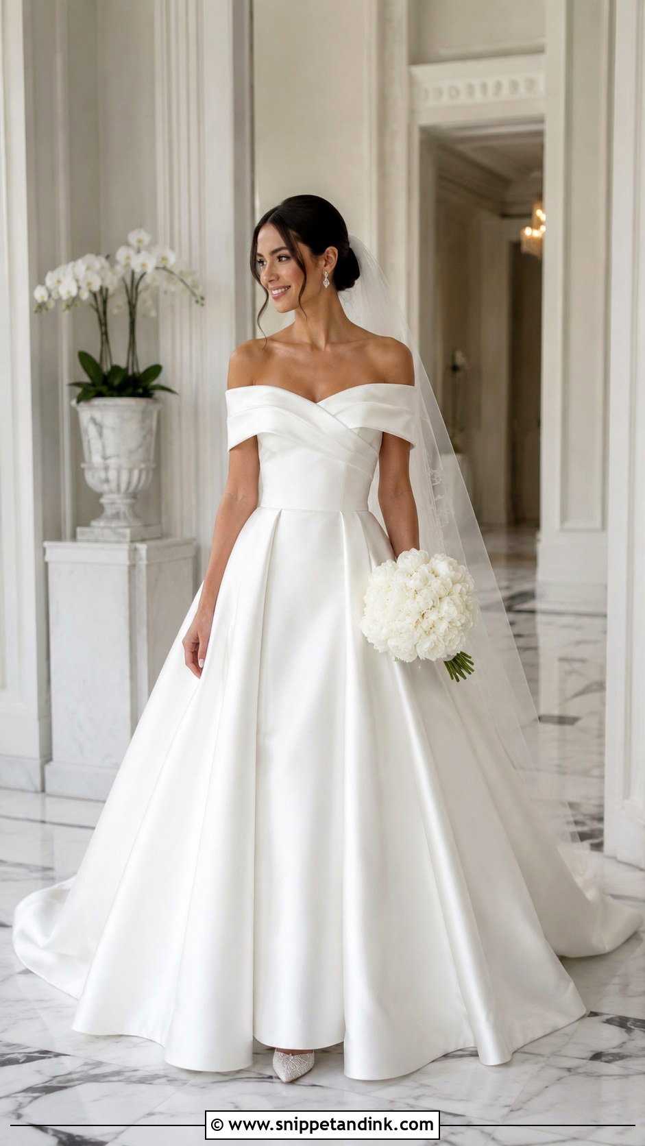 Off Shoulder Mikado Wedding Dress - Snippet and Ink - 20 Classy Sophisticated Bride Wedding Dress Ideas