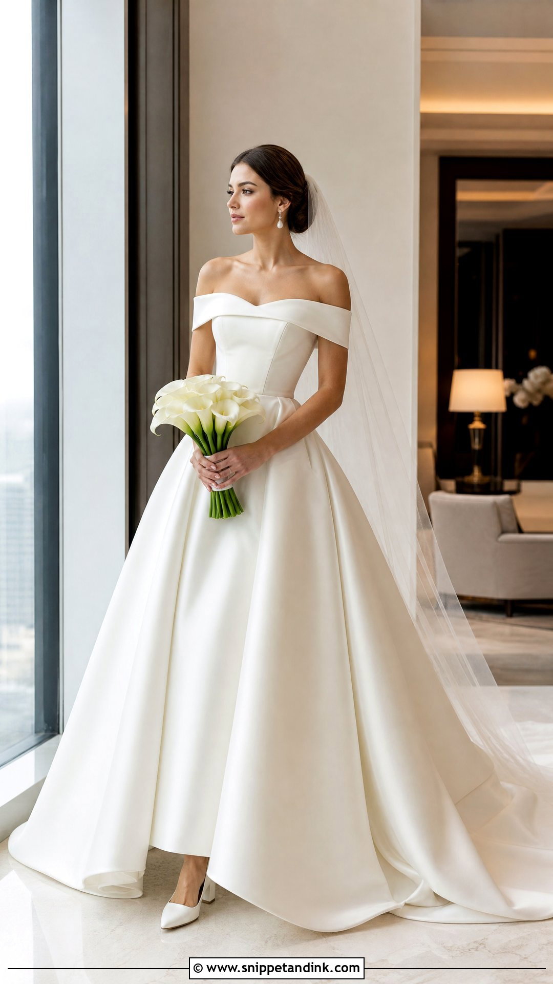 Off Shoulder Mikado Wedding Dress Ballgown - Snippet and Ink - 20 Luxury Wedding Dress Ballgown Ideas