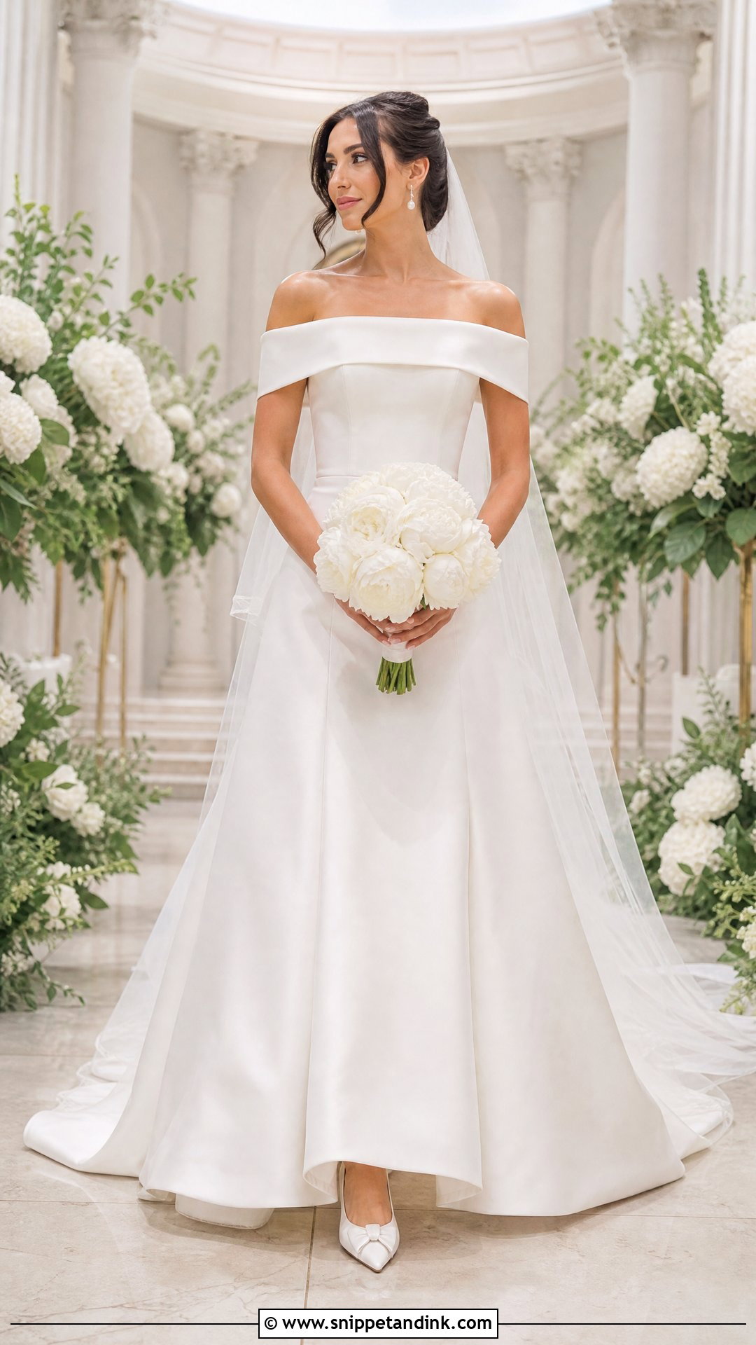 Off Shoulder Mikado Wedding Gown - Snippet and Ink - 20 Wedding Gown Simple Classy Ideas