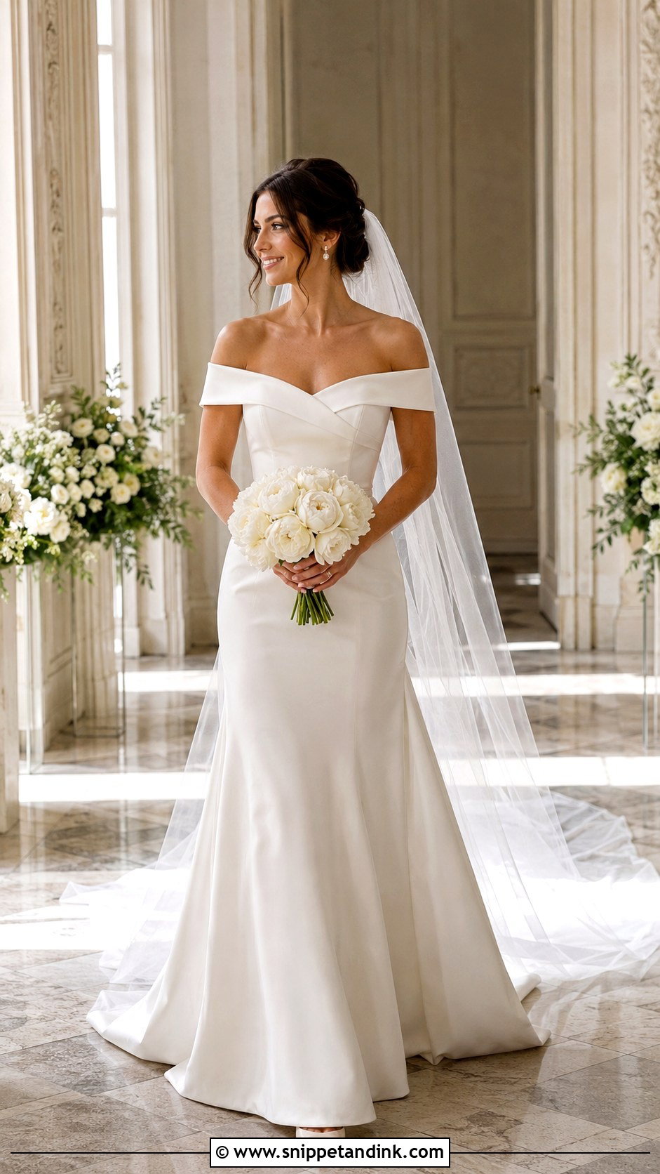 Off Shoulder Minimalist Wedding Dress - Snippet and Ink - 20 Simple Unique Wedding Dresses