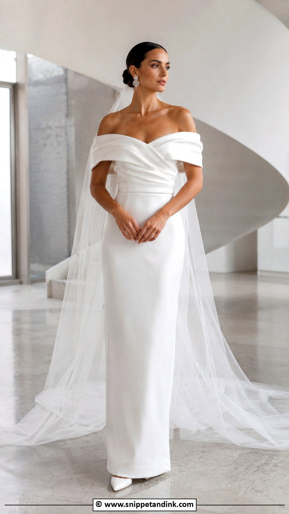 Off Shoulder Modern Wedding Dress - Snippet and Ink - 35 Off Shoulder Wedding Dress Ideas