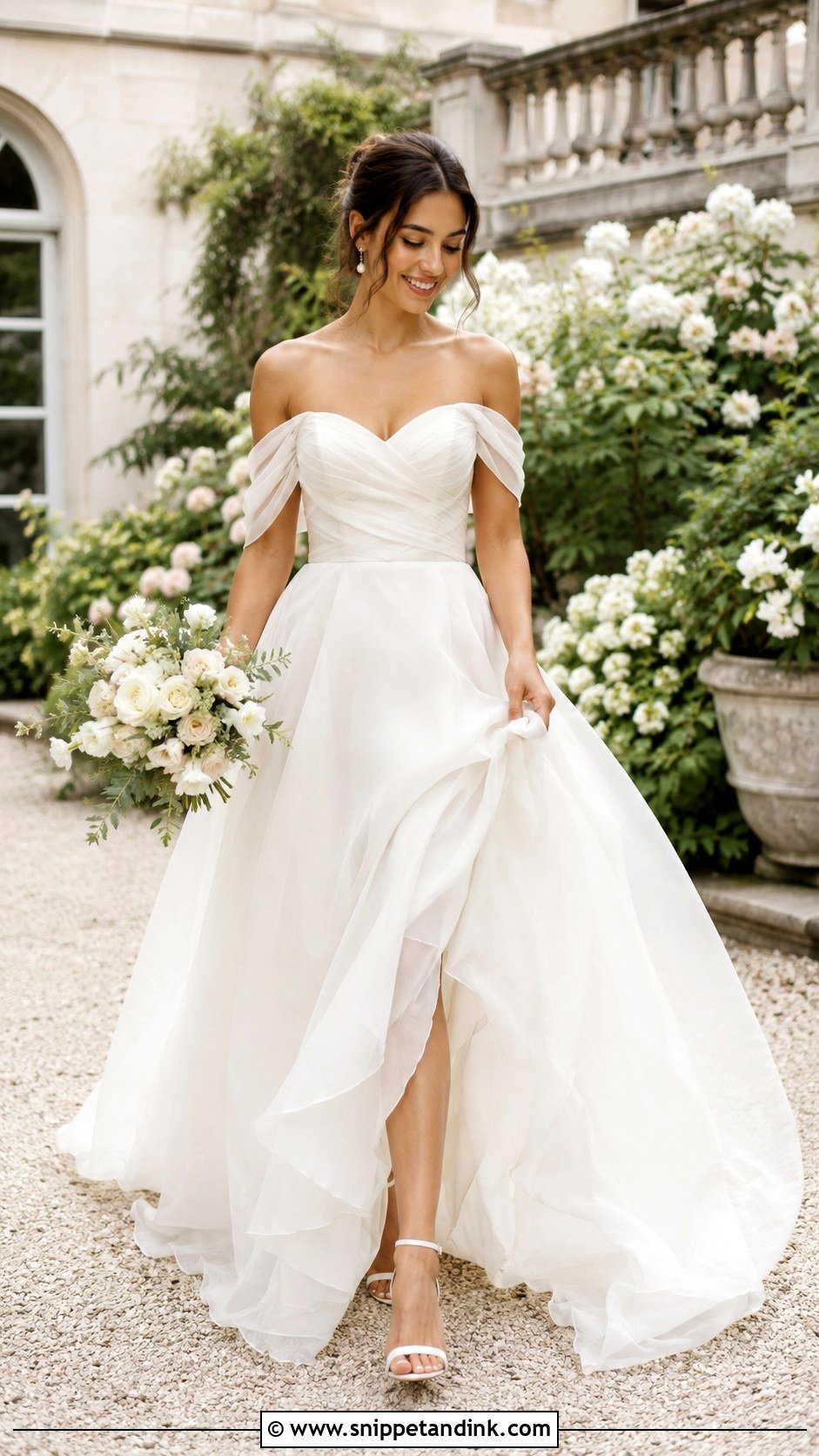 Off Shoulder Organza Wedding Dress - Snippet and Ink - 30 Organza Wedding Dress Ideas