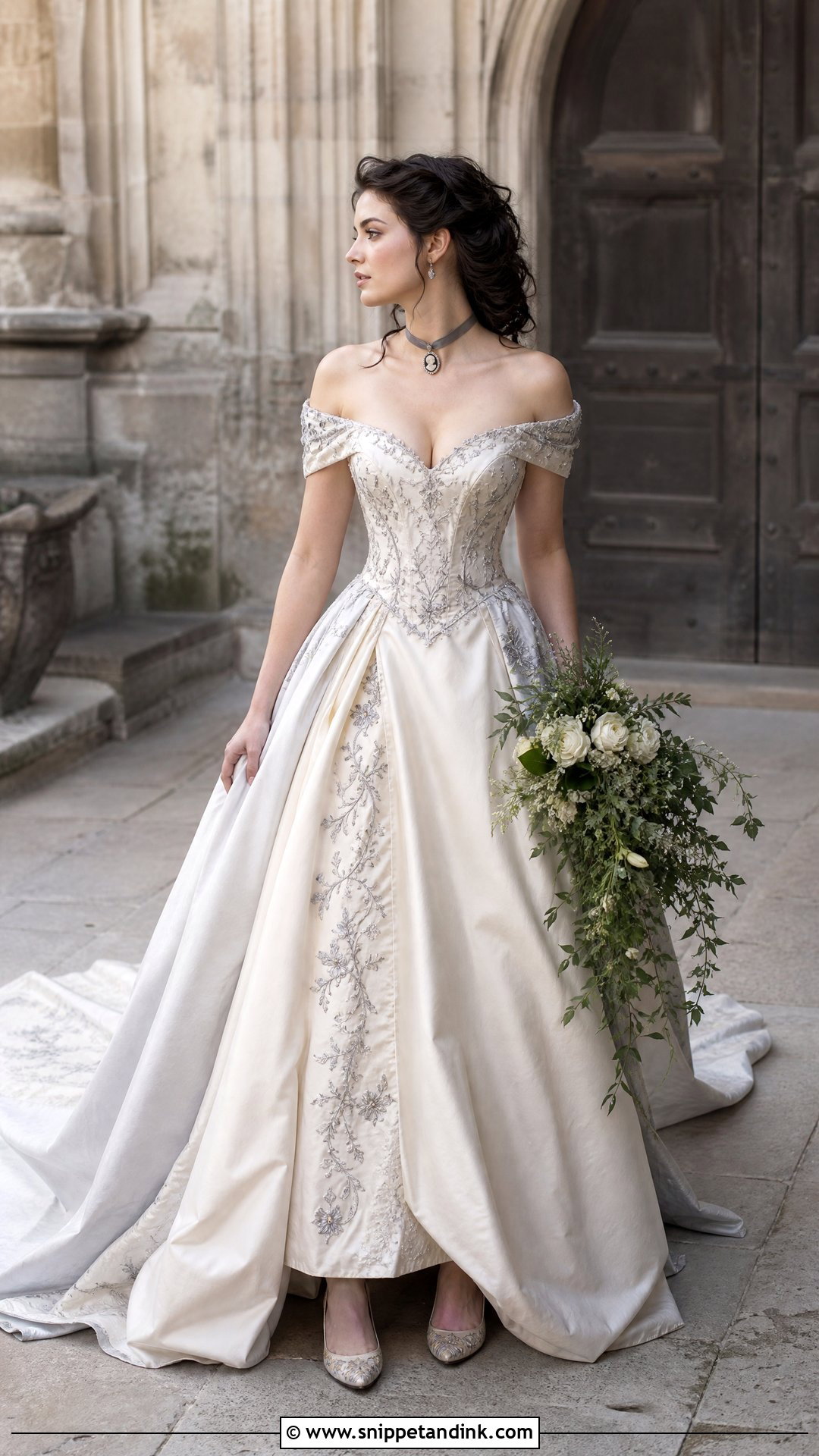 Off Shoulder Outlander Wedding Dress - Snippet and Ink - 20 Outlander Wedding Dress Ideas