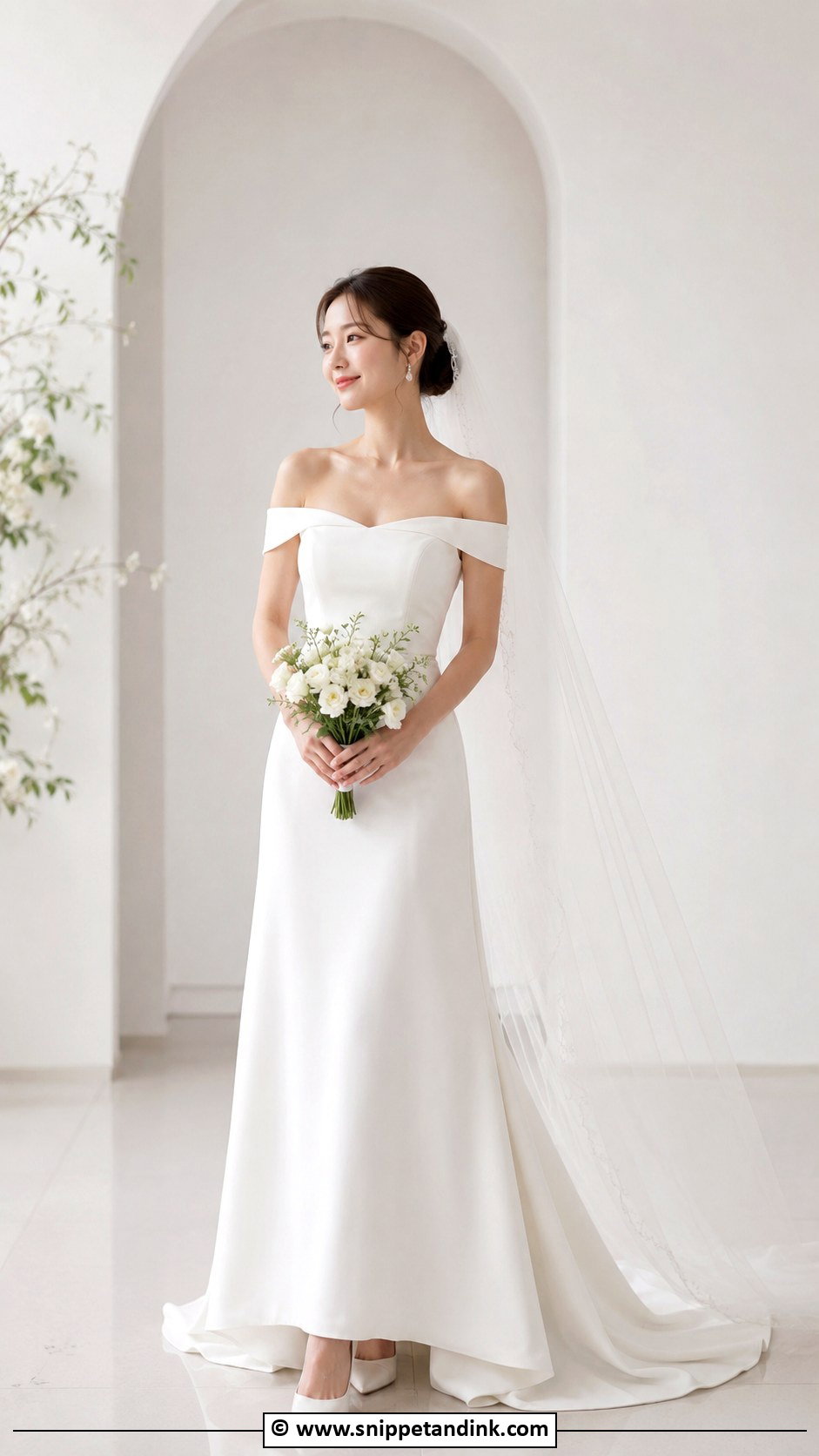 Off Shoulder Petite Wedding Dress - Snippet and Ink - 35 Off Shoulder Wedding Dress Ideas