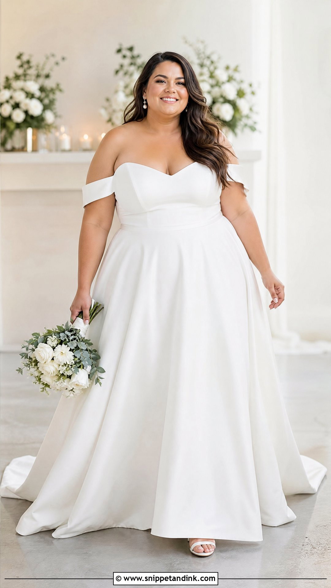 Off Shoulder Plus Size Wedding Gown - Snippet and Ink - 25 Off Shoulder Wedding Gown Ideas
