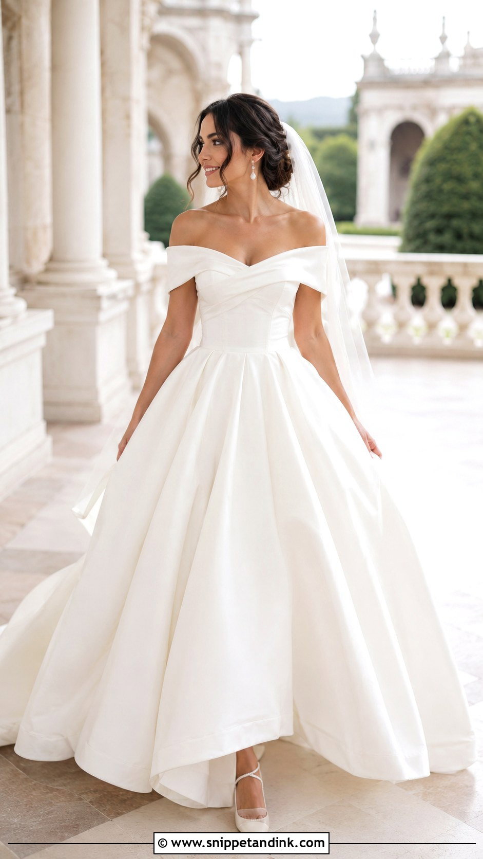 Off Shoulder Poofy Wedding Dress - Snippet and Ink - 30 Poofy Wedding Dress Ideas