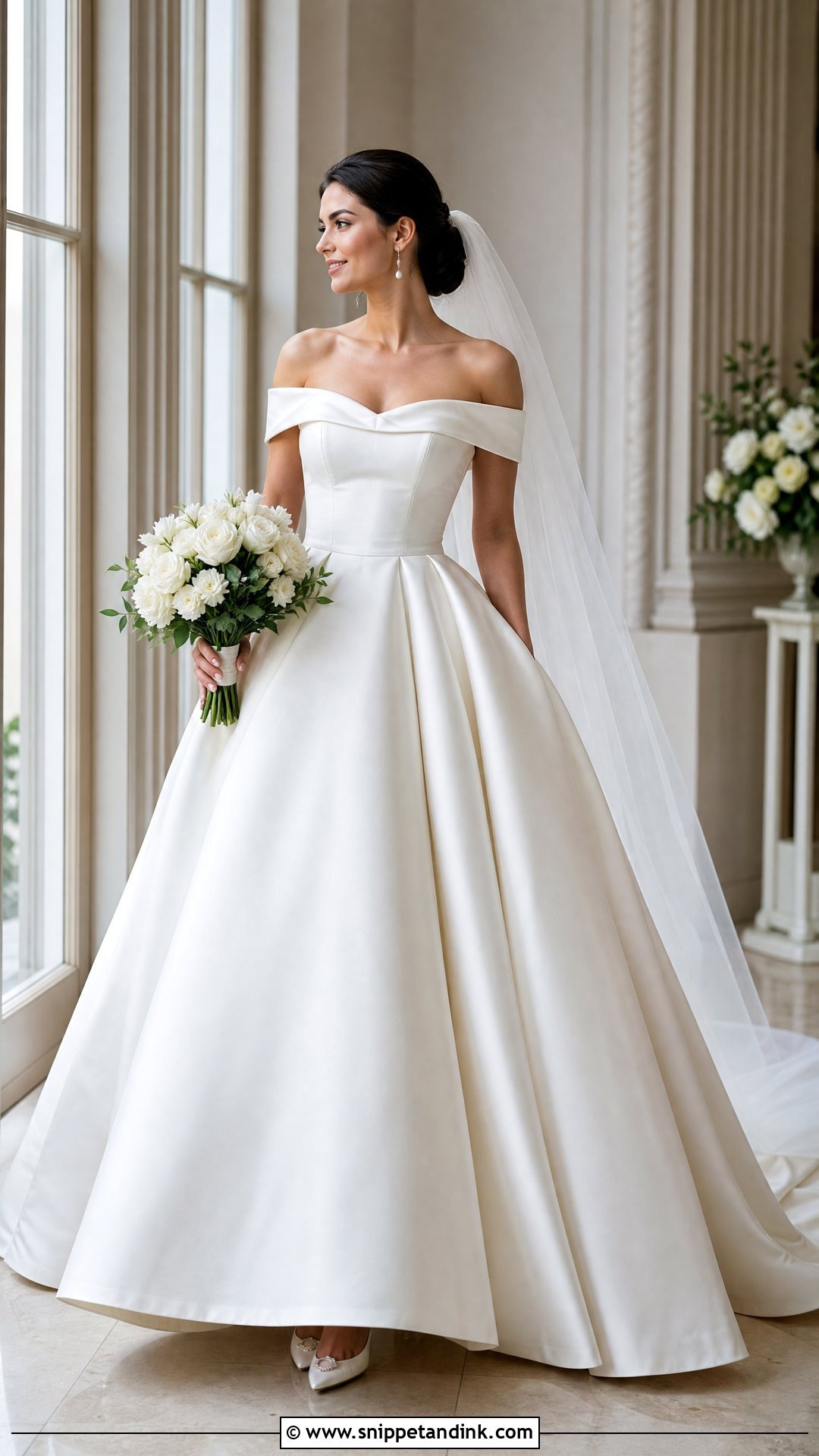 Off Shoulder Princess Ballgown Wedding Dress - Snippet and Ink - 20 Wedding Dress Princess Ballgown Ideas