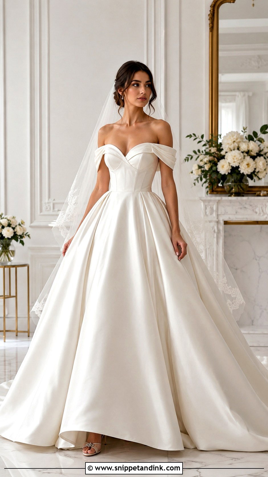 Off Shoulder Princess Ballgown Wedding Dress - Snippet and Ink - 25 Princess Ballgown Wedding Dresses