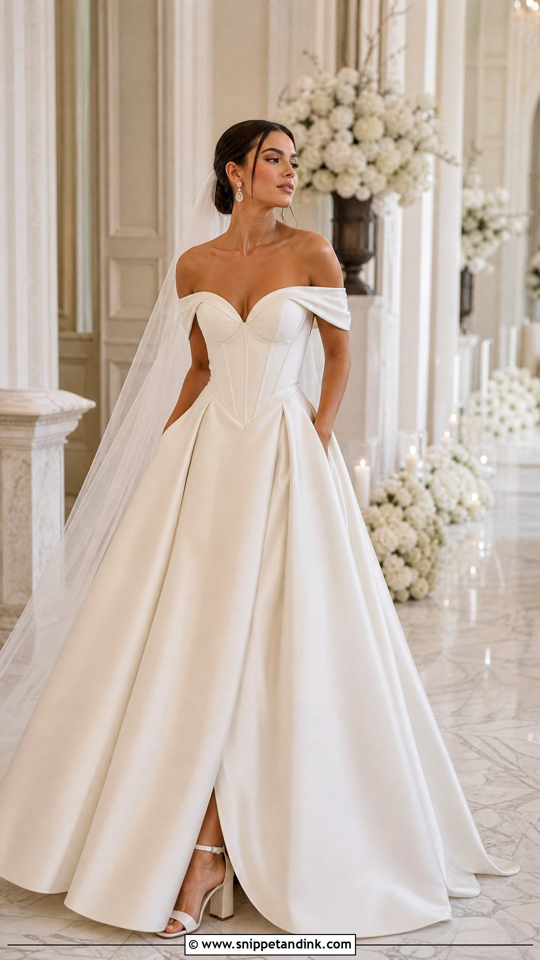 Off Shoulder Princess Wedding Dress - Snippet and Ink - 20 Princess Style Wedding Dress Ideas