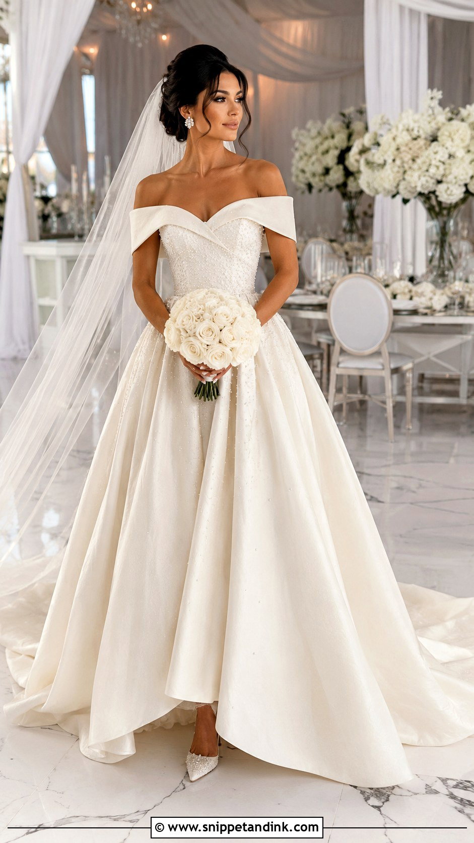 Off Shoulder Princess Wedding Dress - Snippet and Ink - 20 Gorgeous Wedding Dress Princesses Ideas
