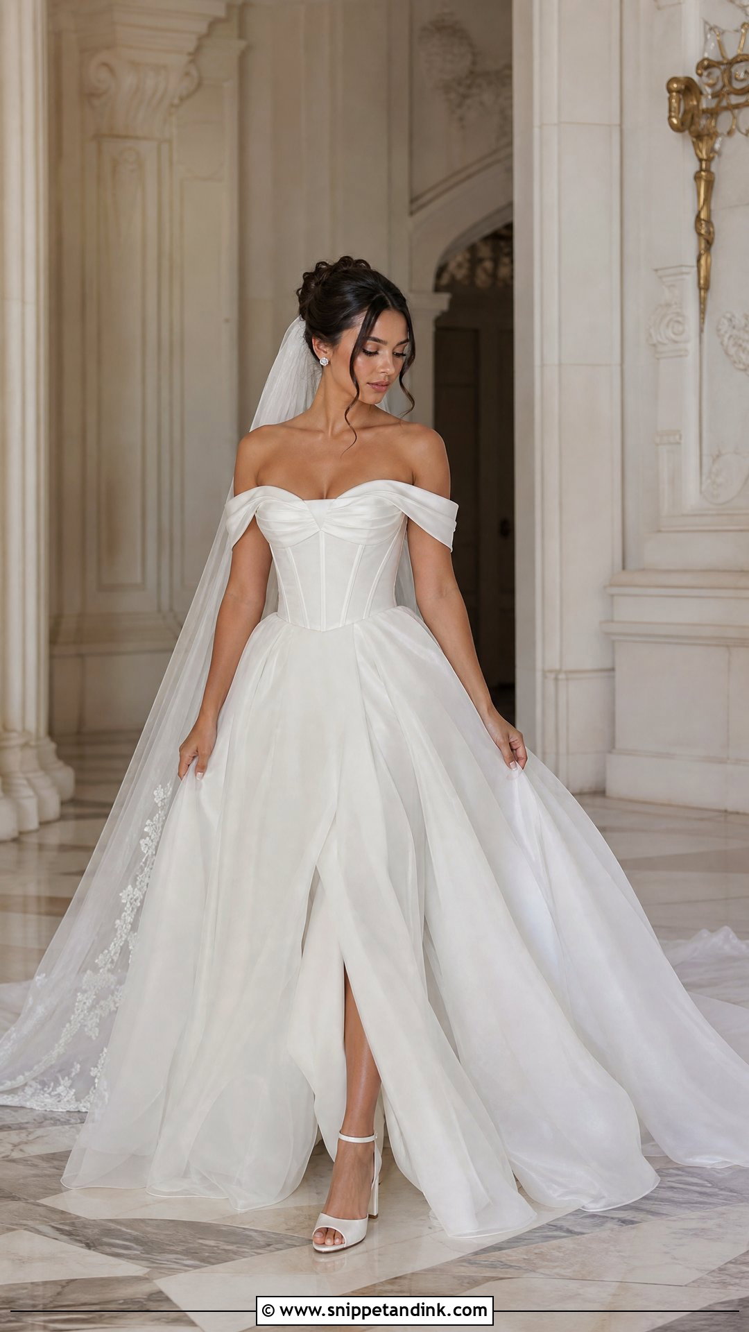 Off Shoulder Princess Wedding Dress - Snippet and Ink - 20 Romantic Fairytale Wedding Dresses