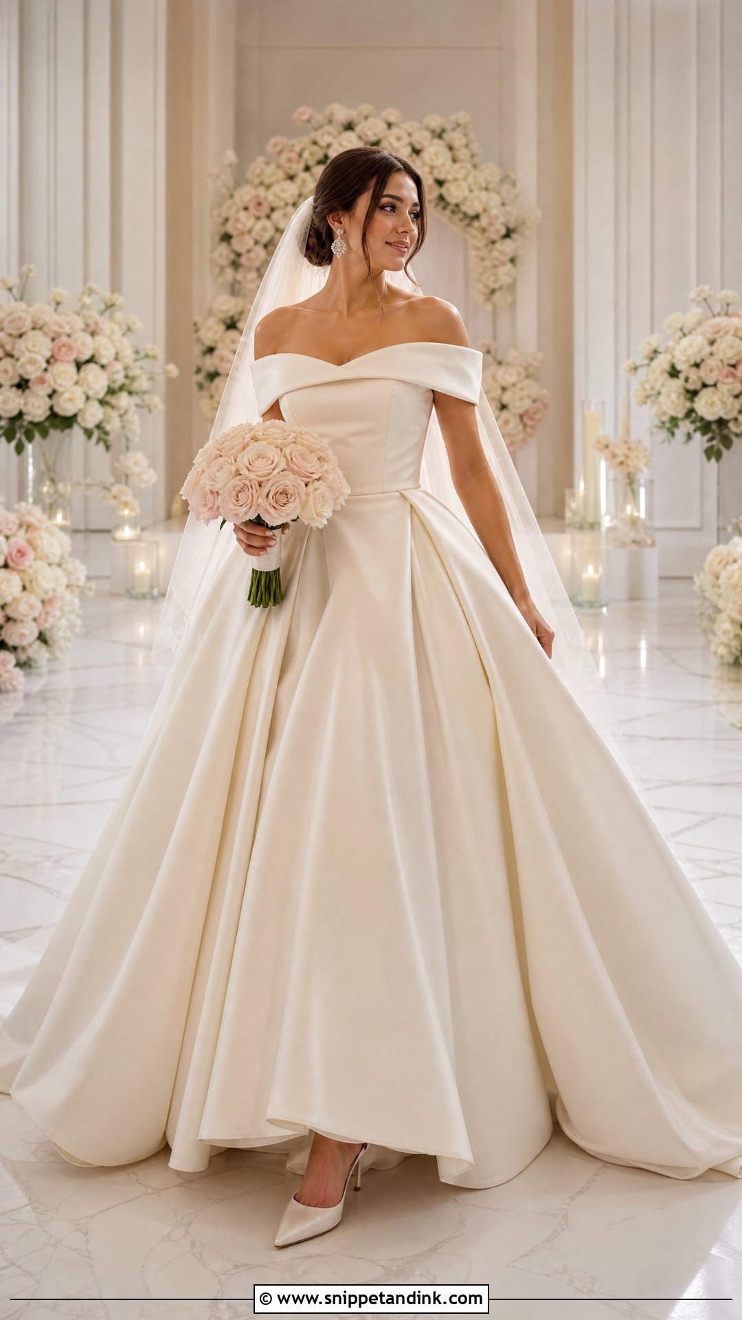 Off Shoulder Princess Wedding Dress - Snippet and Ink - 20 Timeless Wedding Dress Princess Ideas
