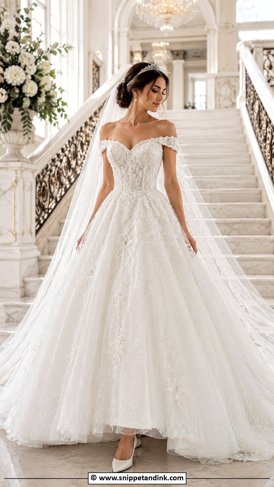 Off Shoulder Princess Wedding Dress - Snippet and Ink - 35 Off Shoulder Wedding Dress Ideas