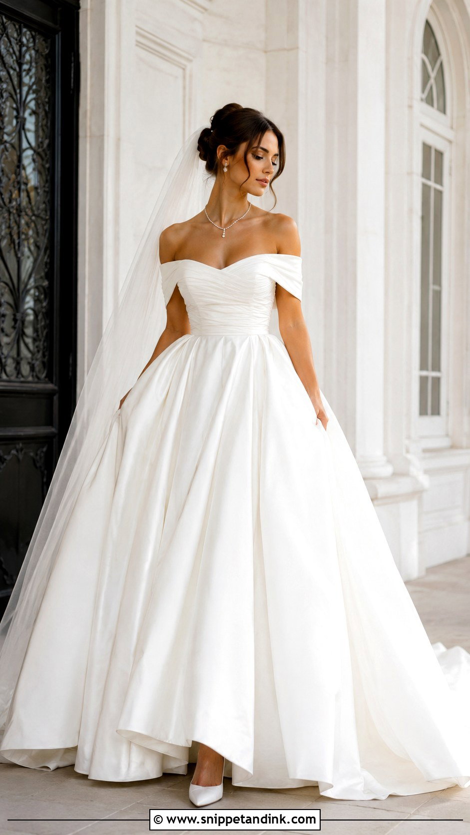 Off Shoulder Puffy Wedding Dress - Snippet and Ink - 25 Puffy Wedding Dress Ideas