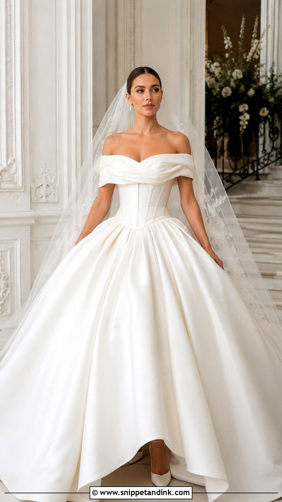 Off Shoulder Puffy Wedding Dress - Snippet and Ink - 25 Puffy Wedding Dresses