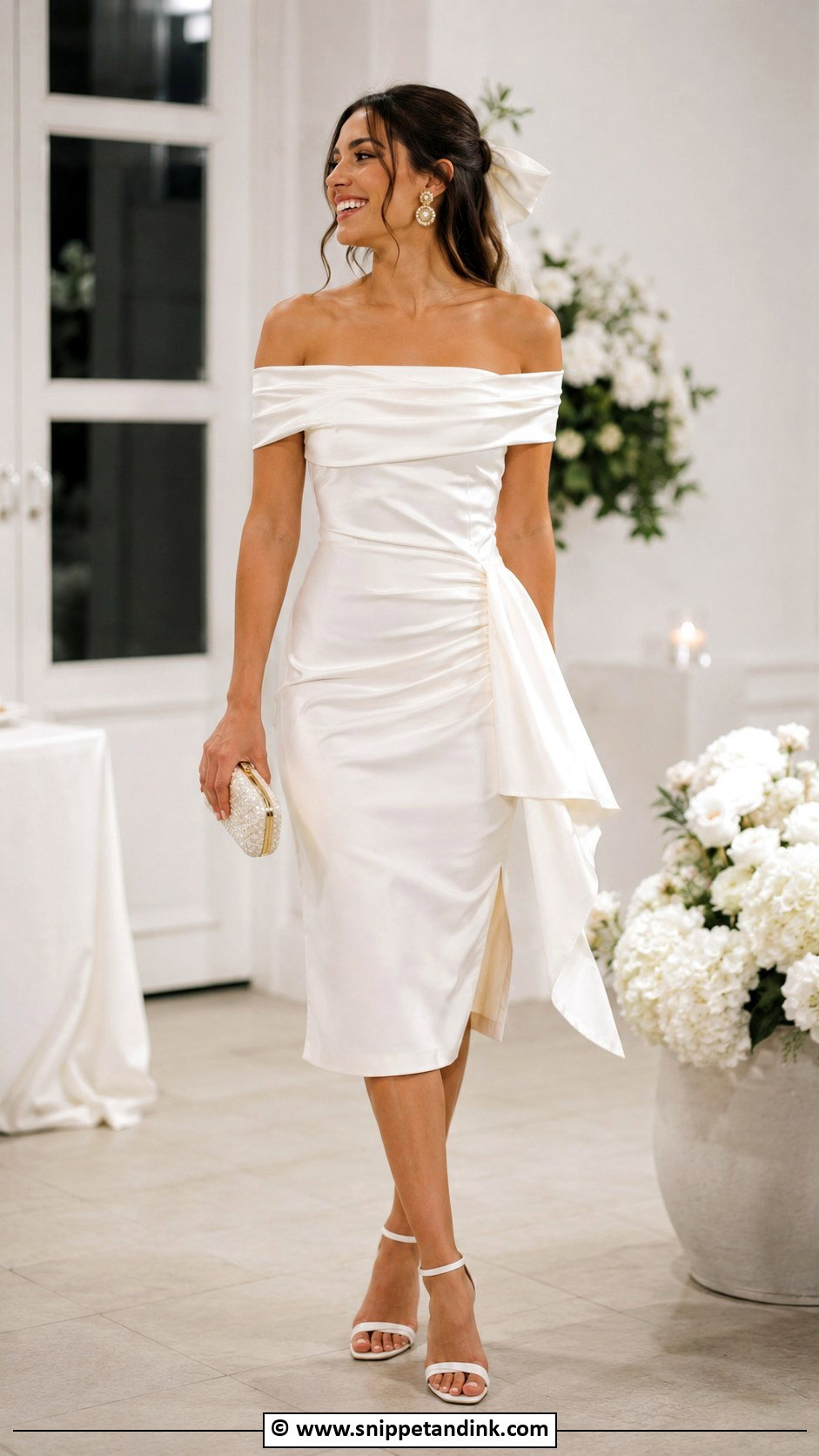 Off Shoulder Reception Wedding Dress - Snippet and Ink - 35 Off Shoulder Wedding Dress Ideas