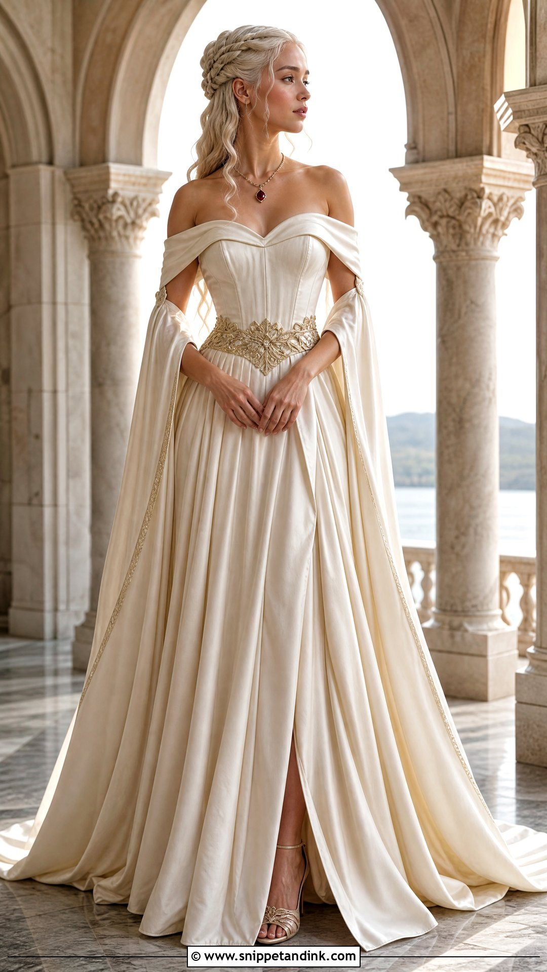 Off Shoulder Rhaenyra Wedding Dress - Snippet and Ink - 20 Rhaenyra Wedding Dress Ideas