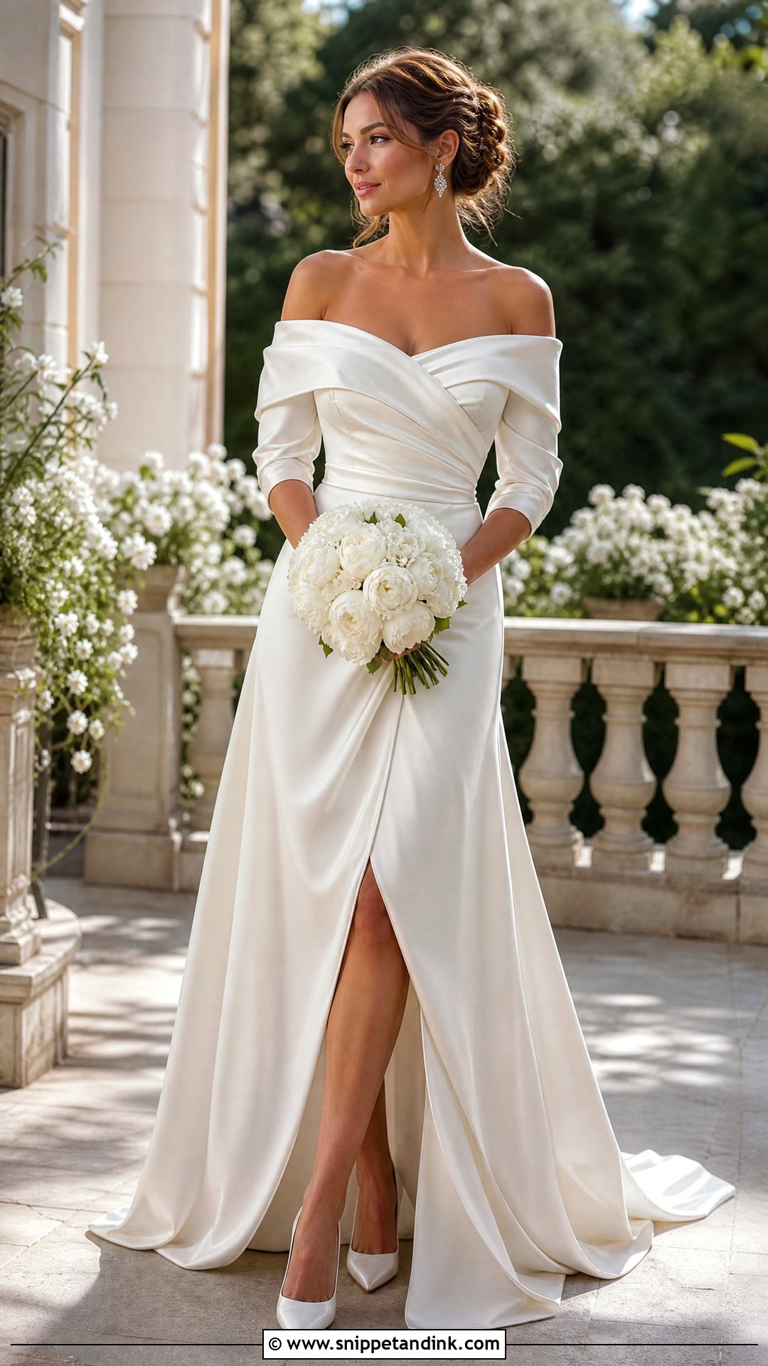 Off Shoulder Robe Wedding Dress - Snippet and Ink - 20 Robe Wedding Dress Ideas