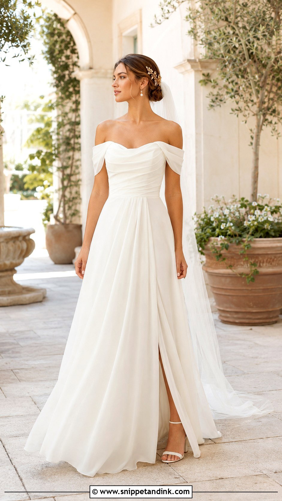 Off Shoulder Roman Wedding Dress - Snippet and Ink - 20 Roman Wedding Dress Ideas
