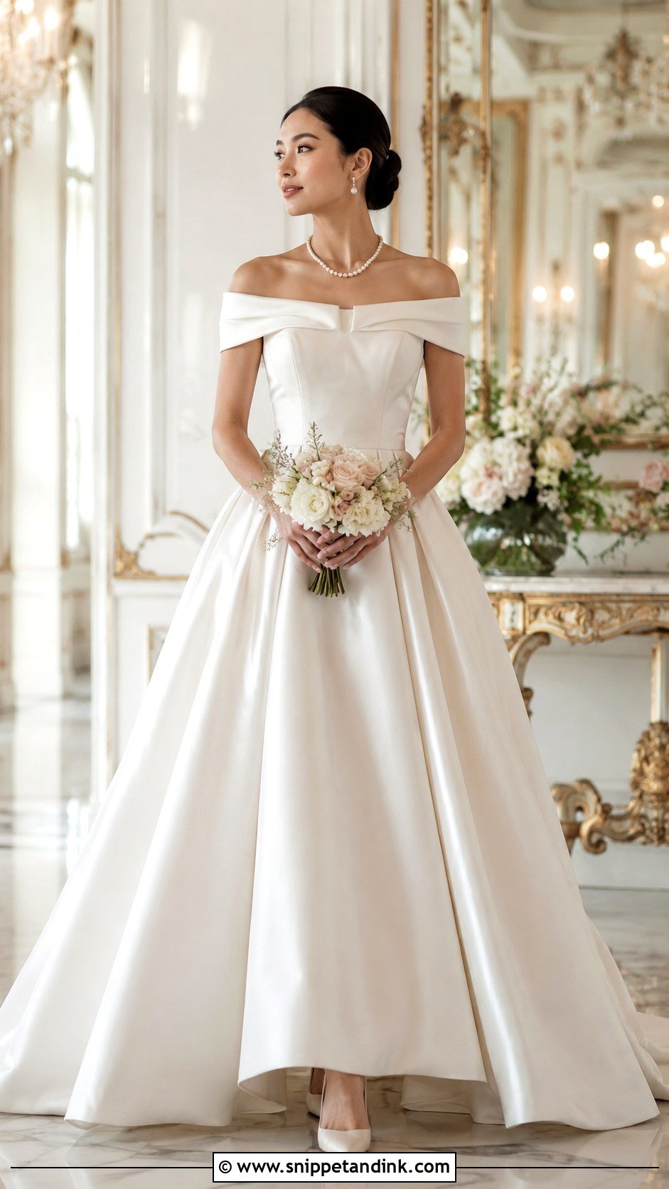 Off Shoulder Royal Wedding Dress - Snippet and Ink - 25 Royalty Wedding Dress Ideas