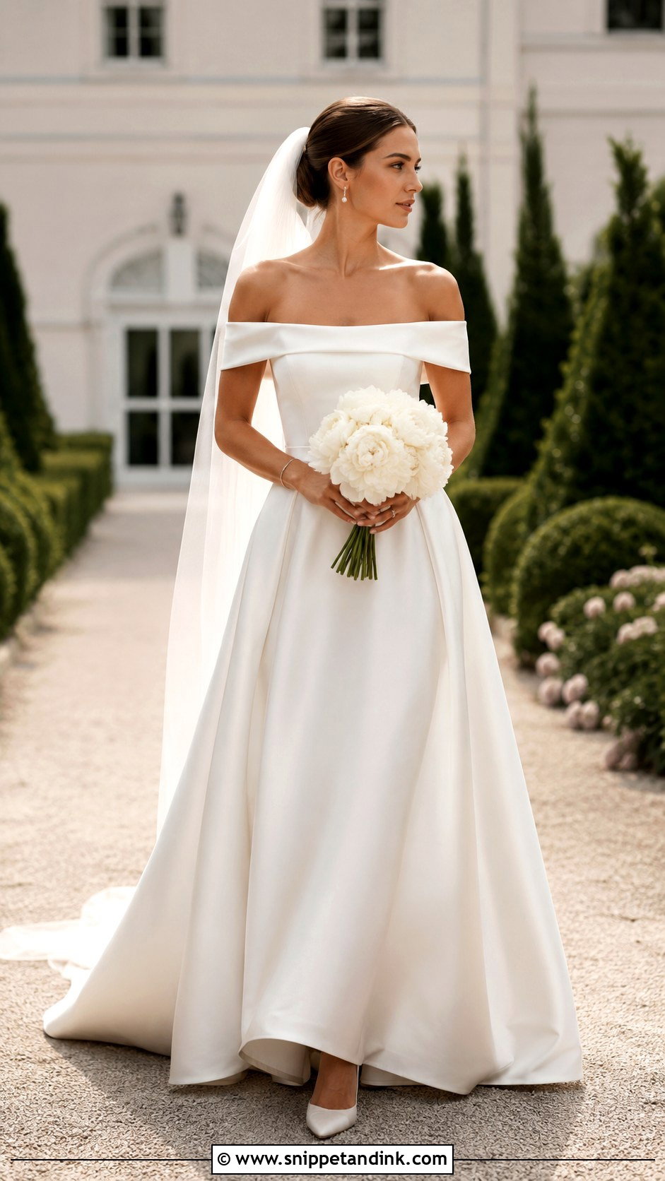Off Shoulder Satin Wedding Dress - Snippet and Ink - 20 Simple Elegant Wedding Dress Classy Chic Ideas