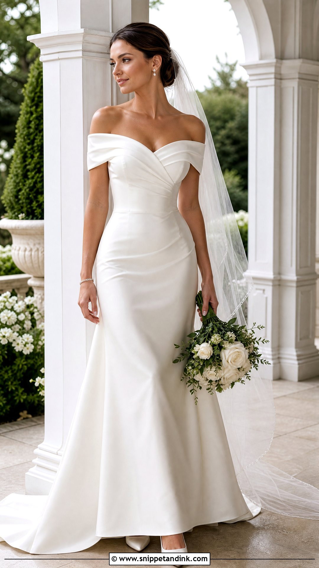 Off Shoulder Satin Wedding Gown - Snippet and Ink - 20 Simple Wedding Gowns Elegant Classy