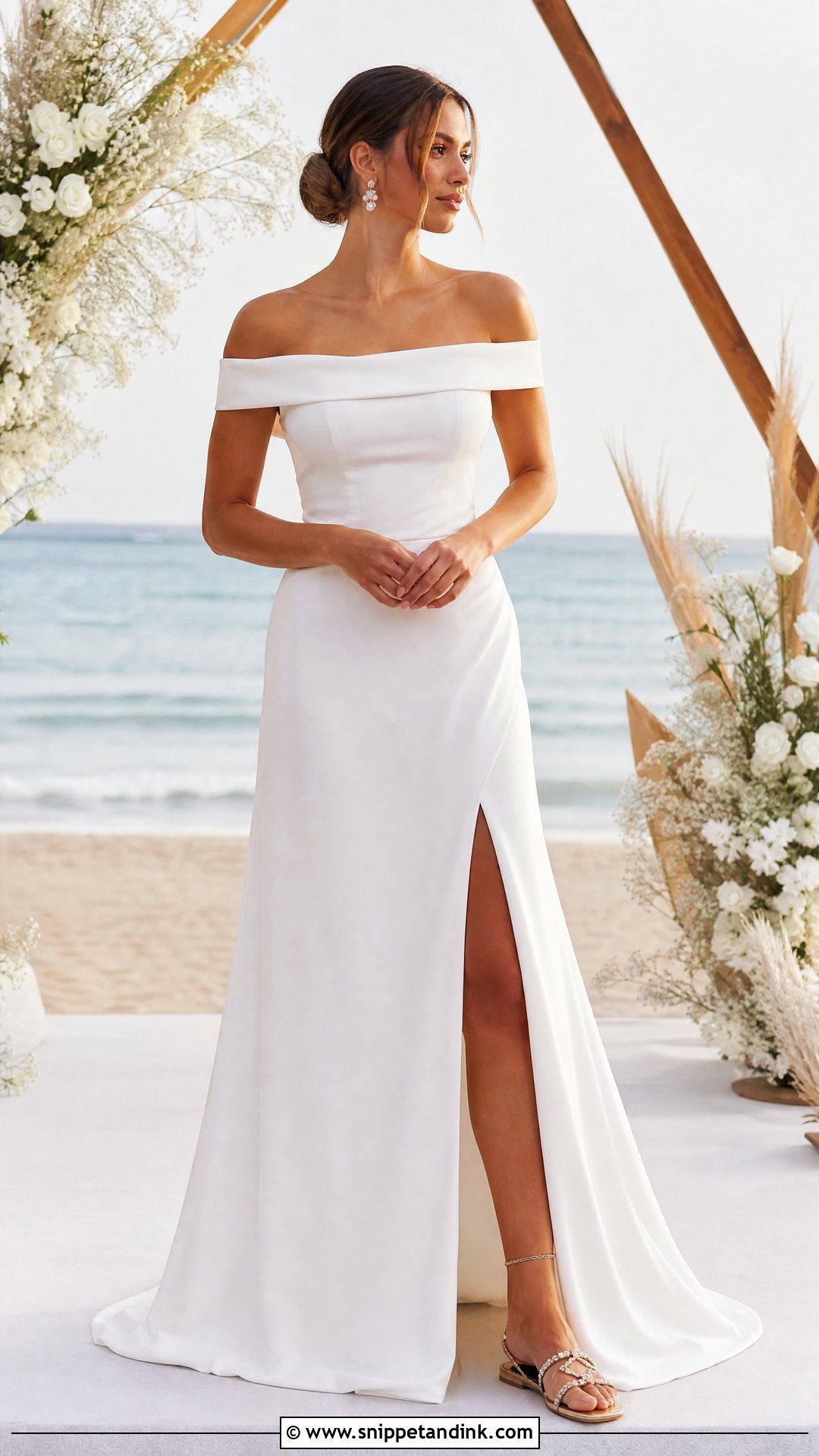 Off Shoulder Sea Wedding Dress - Snippet and Ink - 20 Sea Wedding Dress Ideas