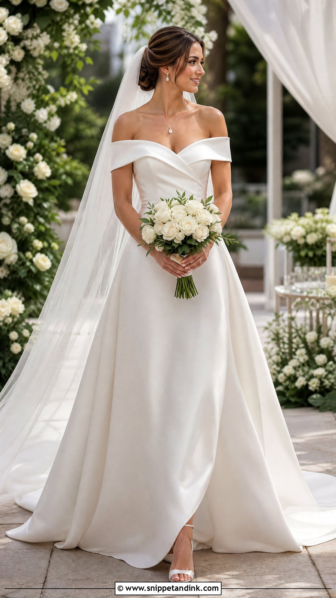 Off Shoulder Silk Wedding Dress - Snippet and Ink - 20 Satin Simple Silk Wedding Dress Ideas