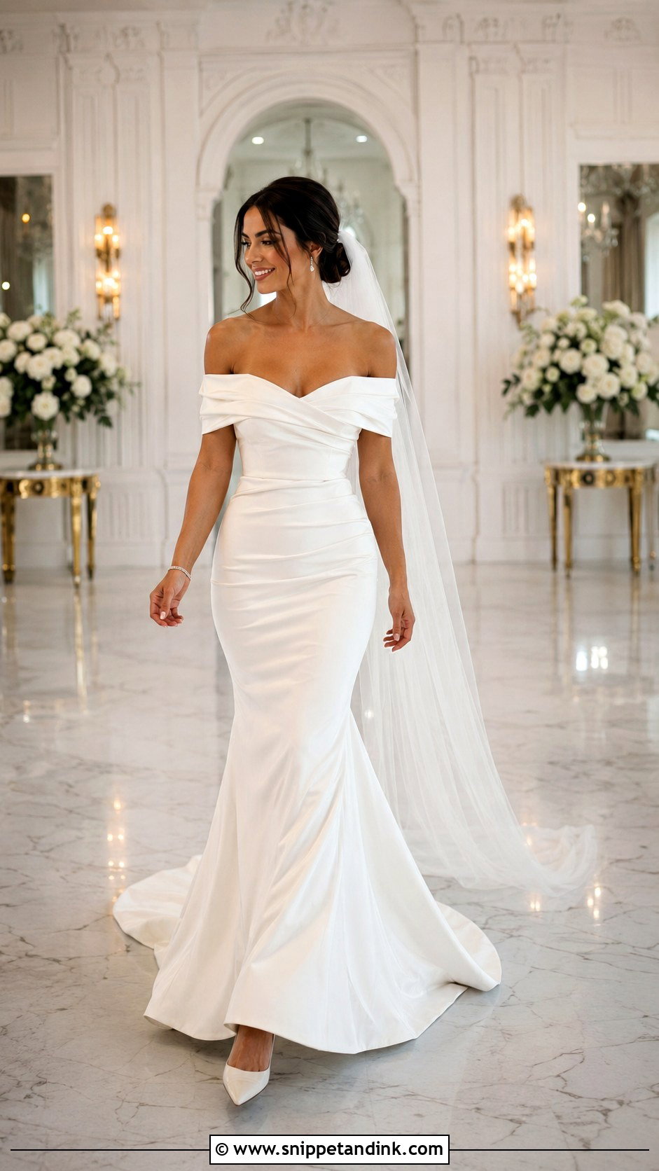 Off Shoulder Siren Wedding Dress - Snippet and Ink - 30 Siren Wedding Dress Ideas
