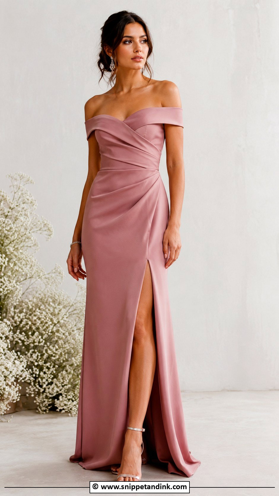 Off Shoulder Sister Of The Bride Dress - Snippet and Ink - 30 Bride Sister Dress Ideas