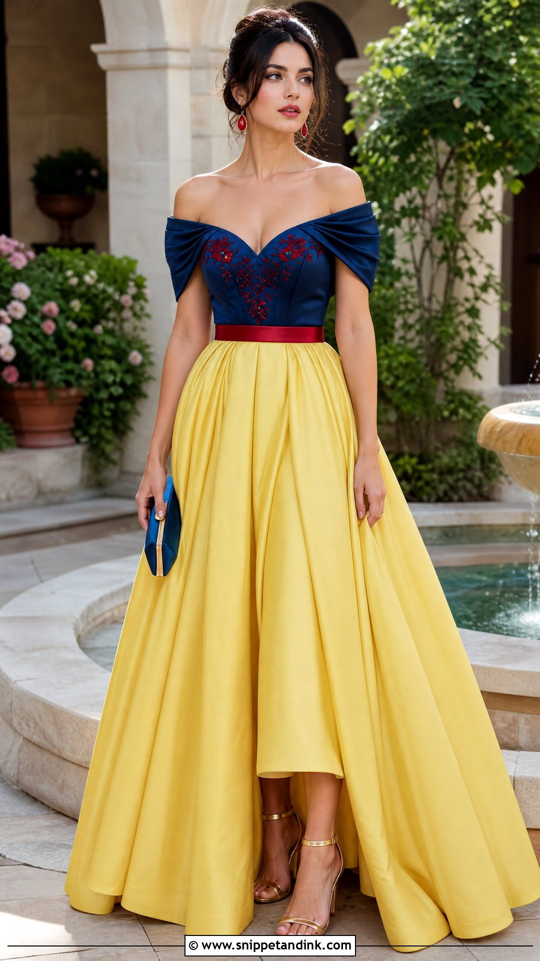 Off Shoulder Snow White Gown - Snippet and Ink - 20 Snow White Gown Ideas