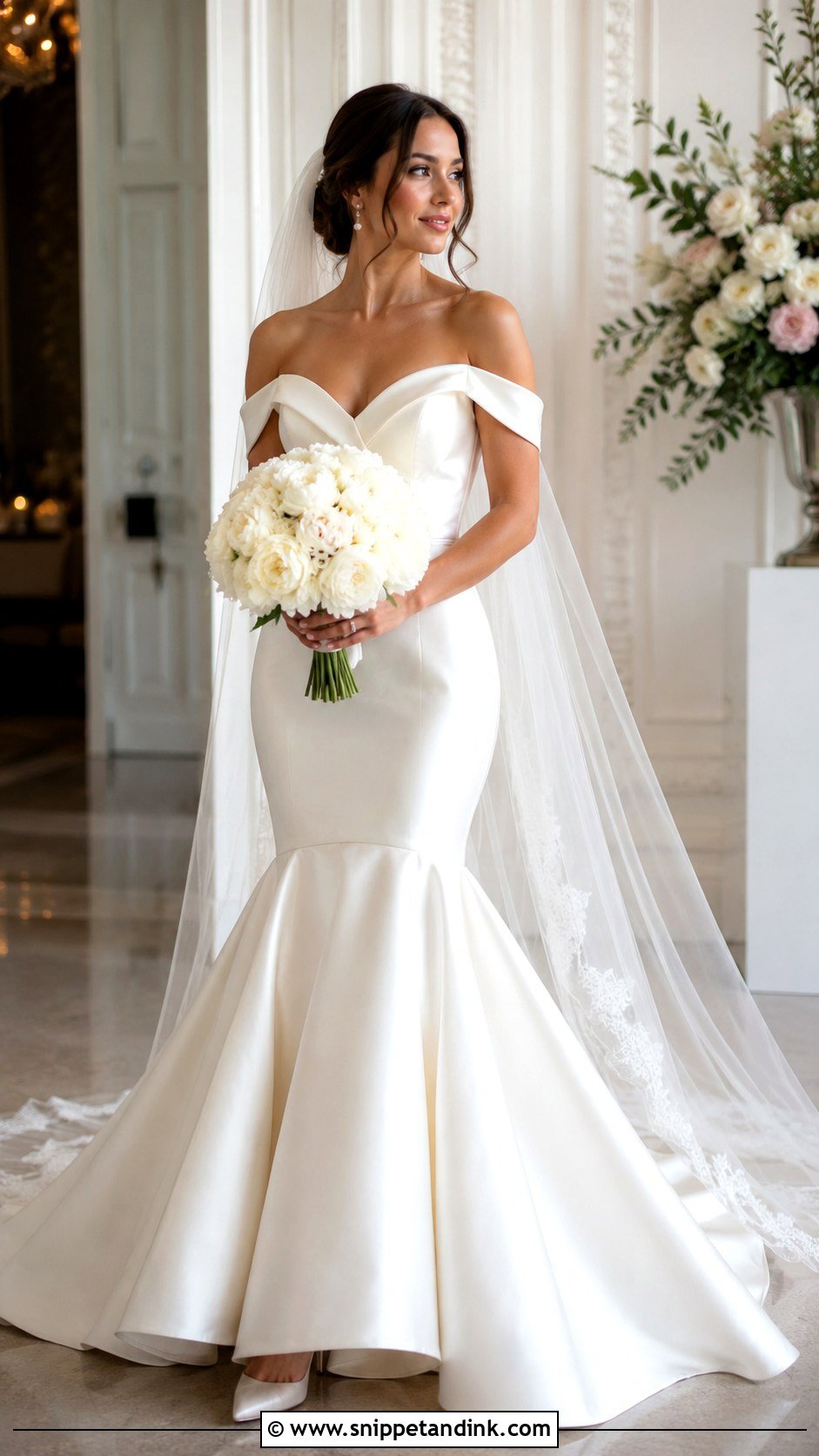 Off Shoulder Strap Mermaid Wedding Dress - Snippet and Ink - 20 Mermaid Wedding Dress with Straps Ideas