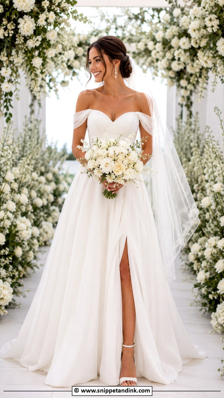Off Shoulder Sweetheart Wedding Dress - Snippet and Ink - 35 Off Shoulder Wedding Dress Ideas