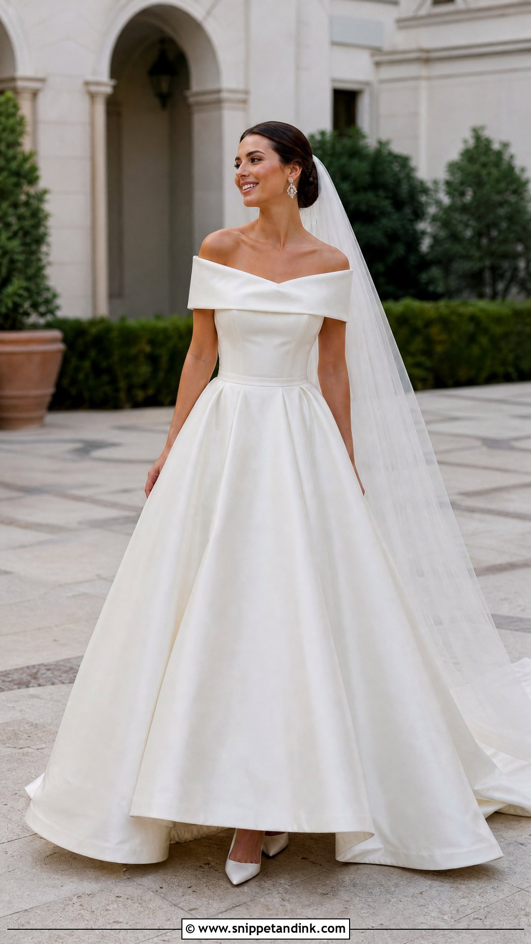 Off Shoulder Taffeta Wedding Dress - Snippet and Ink - 25 Taffeta Wedding Dress Ideas
