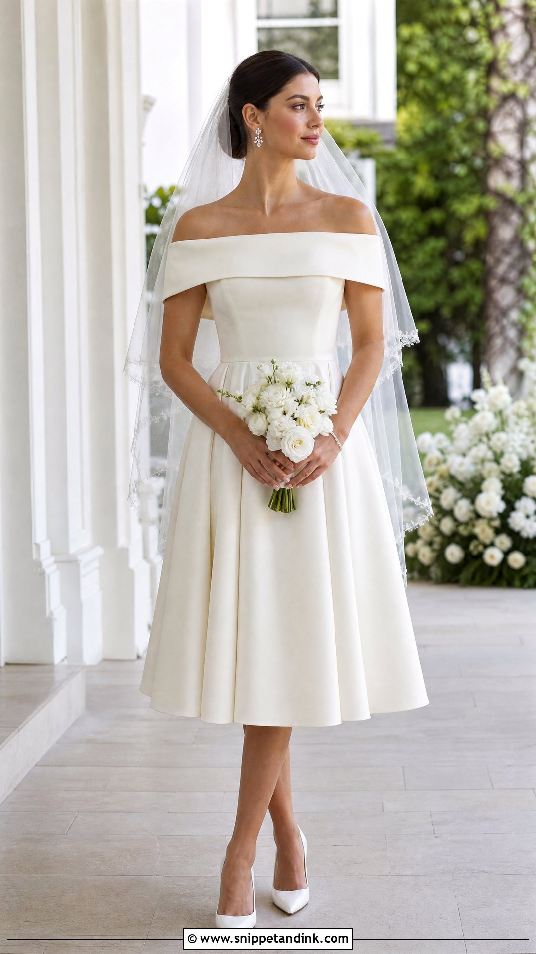 Off Shoulder Teacup Wedding Dress - Snippet and Ink - 20 Teacup Wedding Dress Ideas