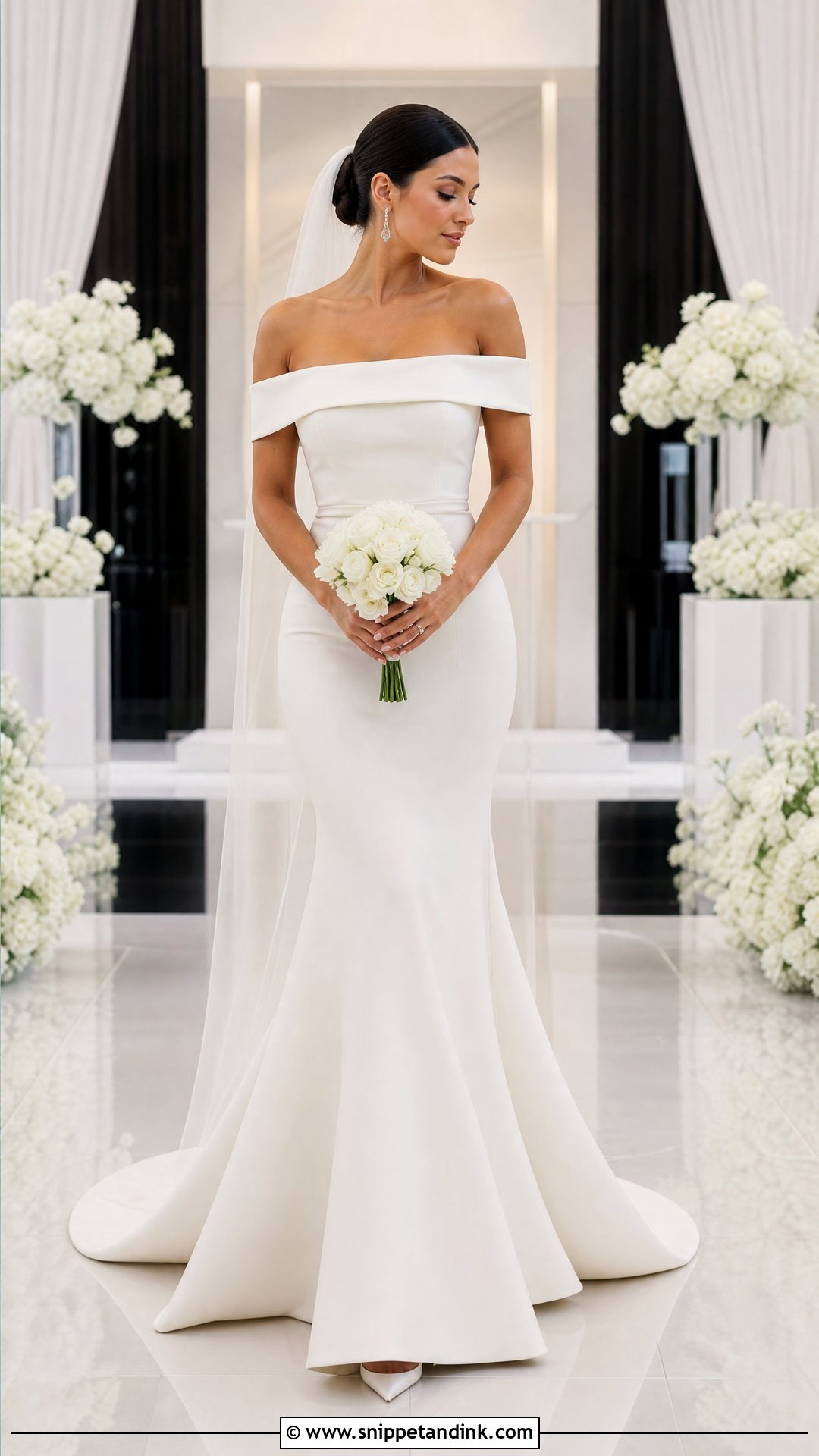 Off Shoulder Top And Mermaid Wedding Skirt - Snippet and Ink - 20 Two Piece Wedding Dresses