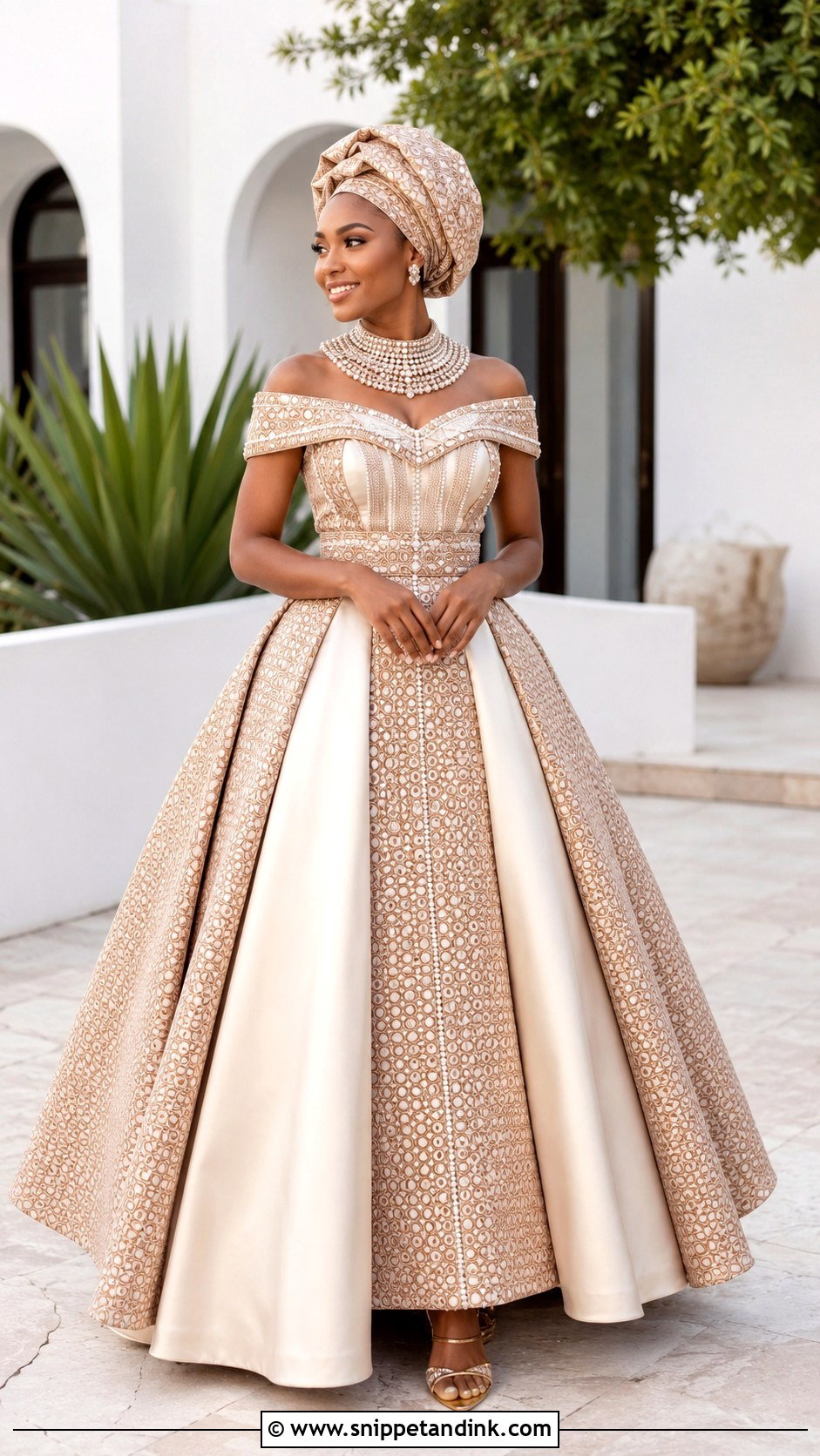 Off Shoulder Traditional Wedding Dress - Snippet and Ink - 25 Traditional Wedding Dresses South Africa