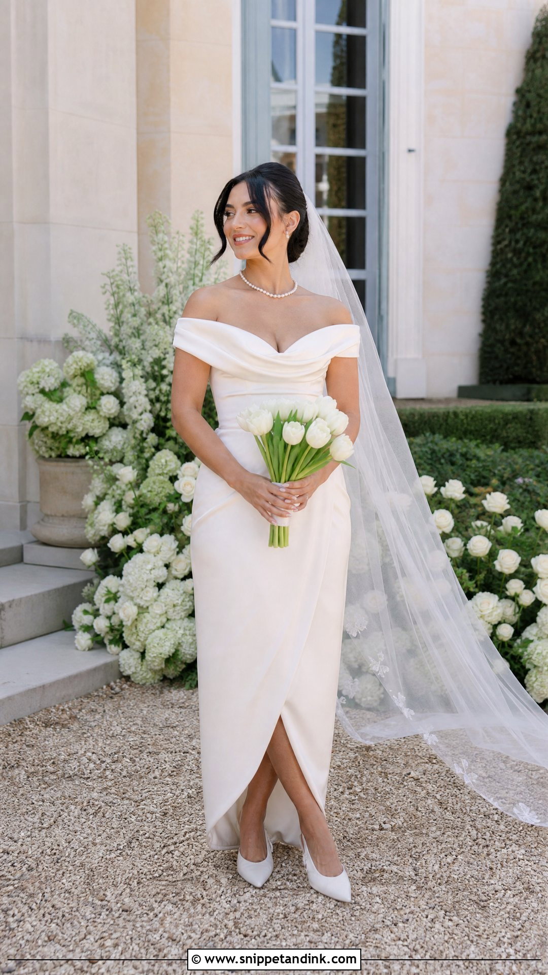 Off Shoulder Tulip Wedding Dress - Snippet and Ink - 20 Tulip Wedding Dress Ideas