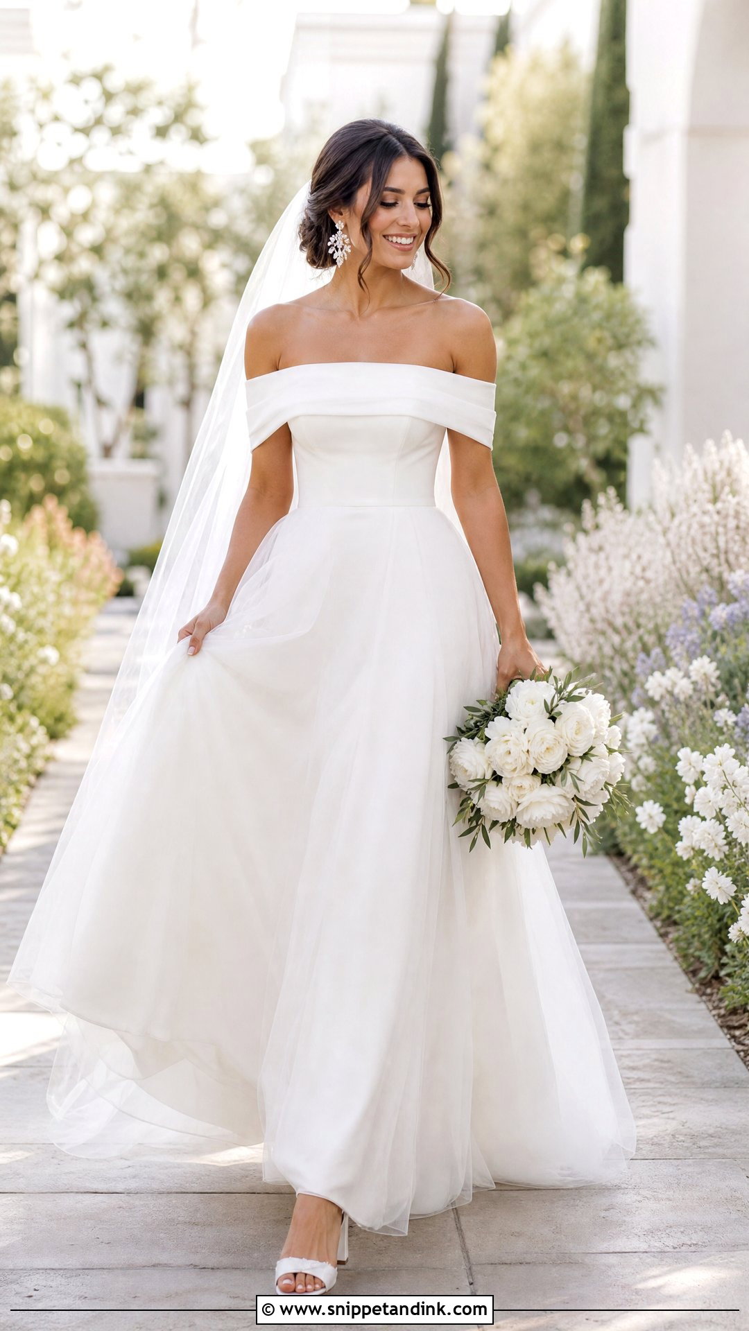Off Shoulder Tulle Wedding Dress - Snippet and Ink - 20 Tulle Wedding Dresses