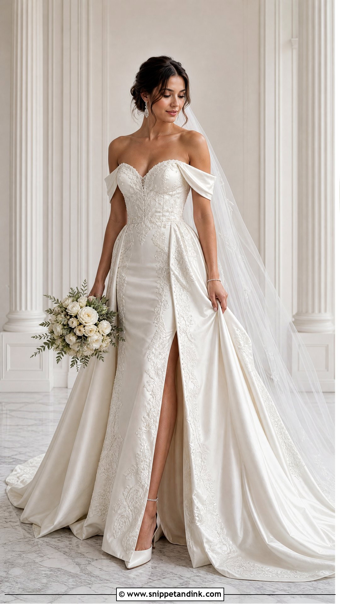 Off Shoulder Turkish Bridal Dress - Snippet and Ink - 25 Turkish Bridal Dresses