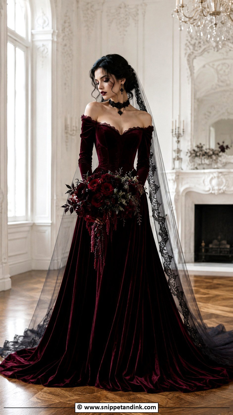 Off Shoulder Vampire Wedding Dress - Snippet and Ink - 25 Vampire Wedding Dress Ideas